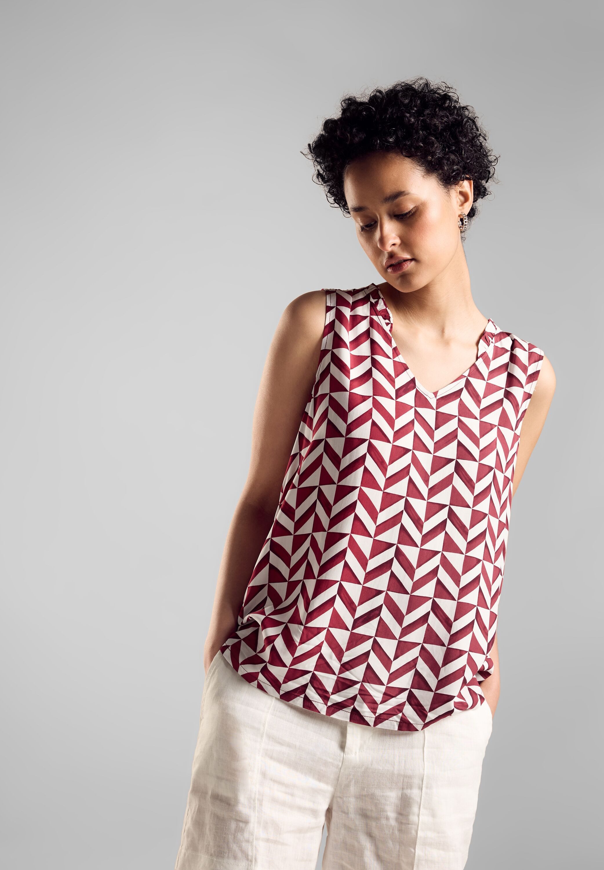 STREET ONE Gedessineerde blouse met print all-over