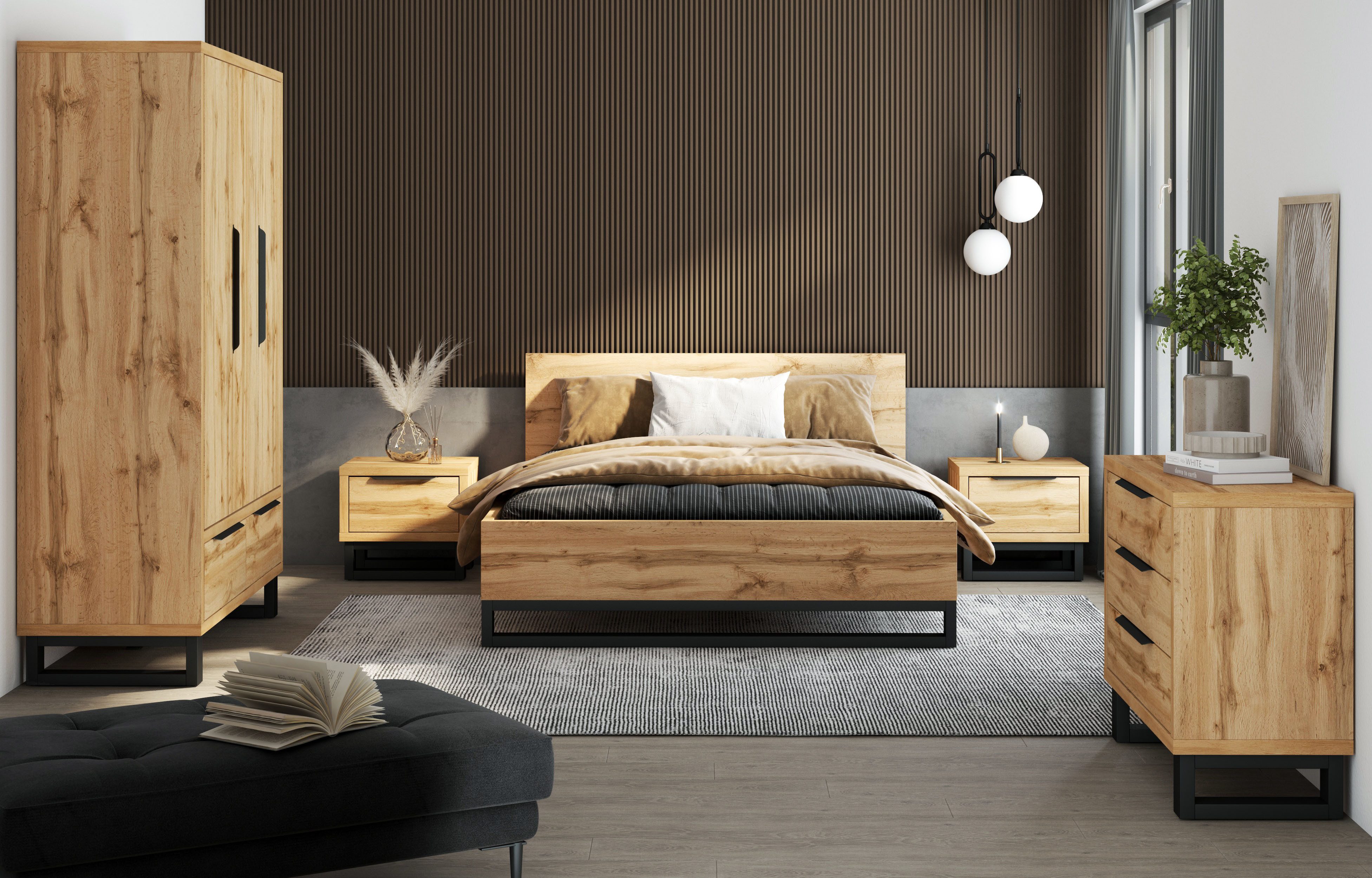 Home affaire Draaideurkast Bronne, breedte 145 cm, linnenkast inclusief binneninrichting