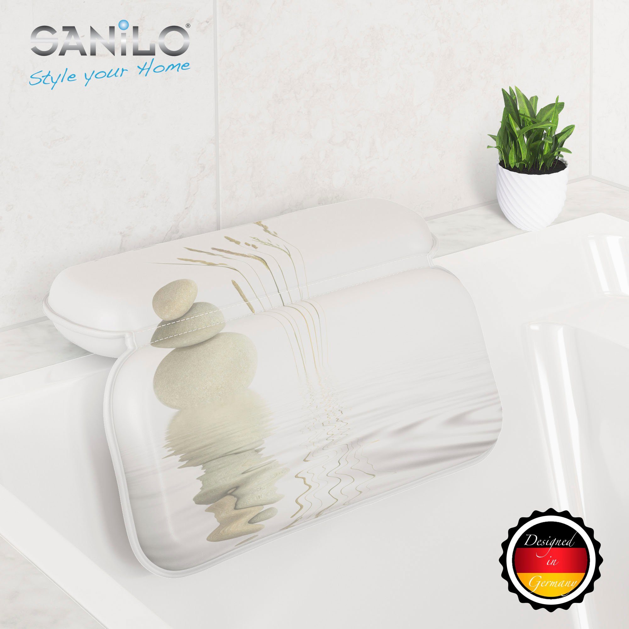 Sanilo Nekkussen Badkussen Balans comfortabel, antislip, volle kleuren, met 7 prima zuignappen