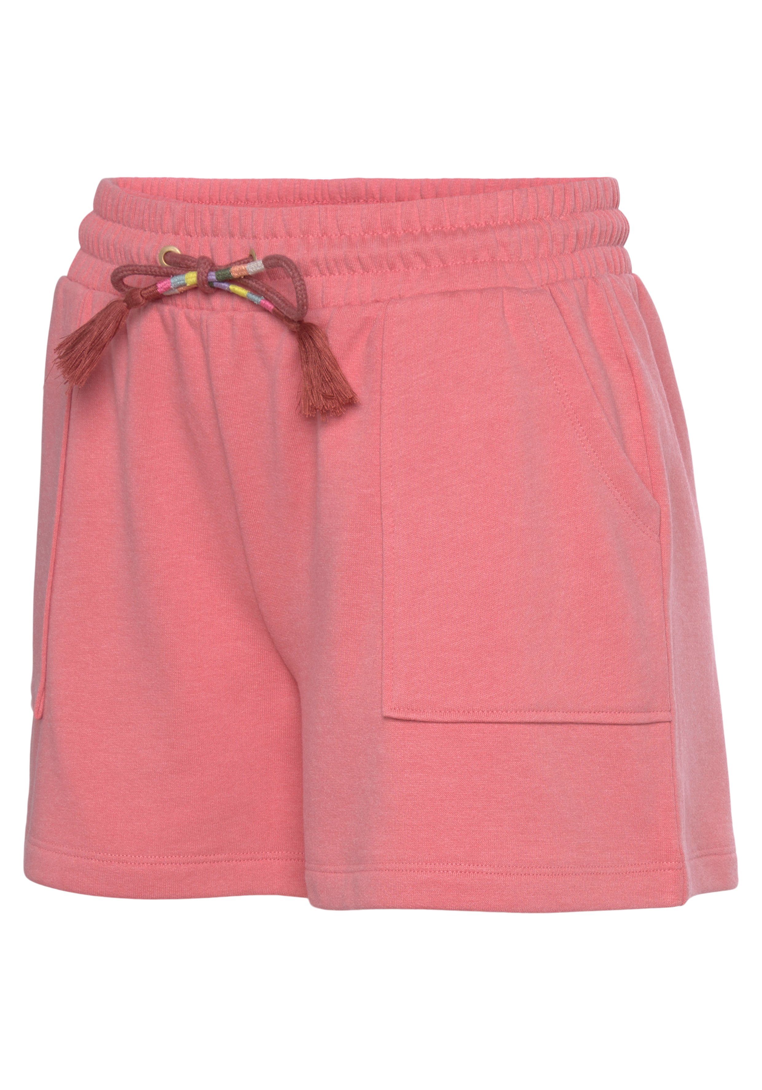 Vivance Sweatshort Korte broek met opgestikte zakken en contrastkoord, loungewear