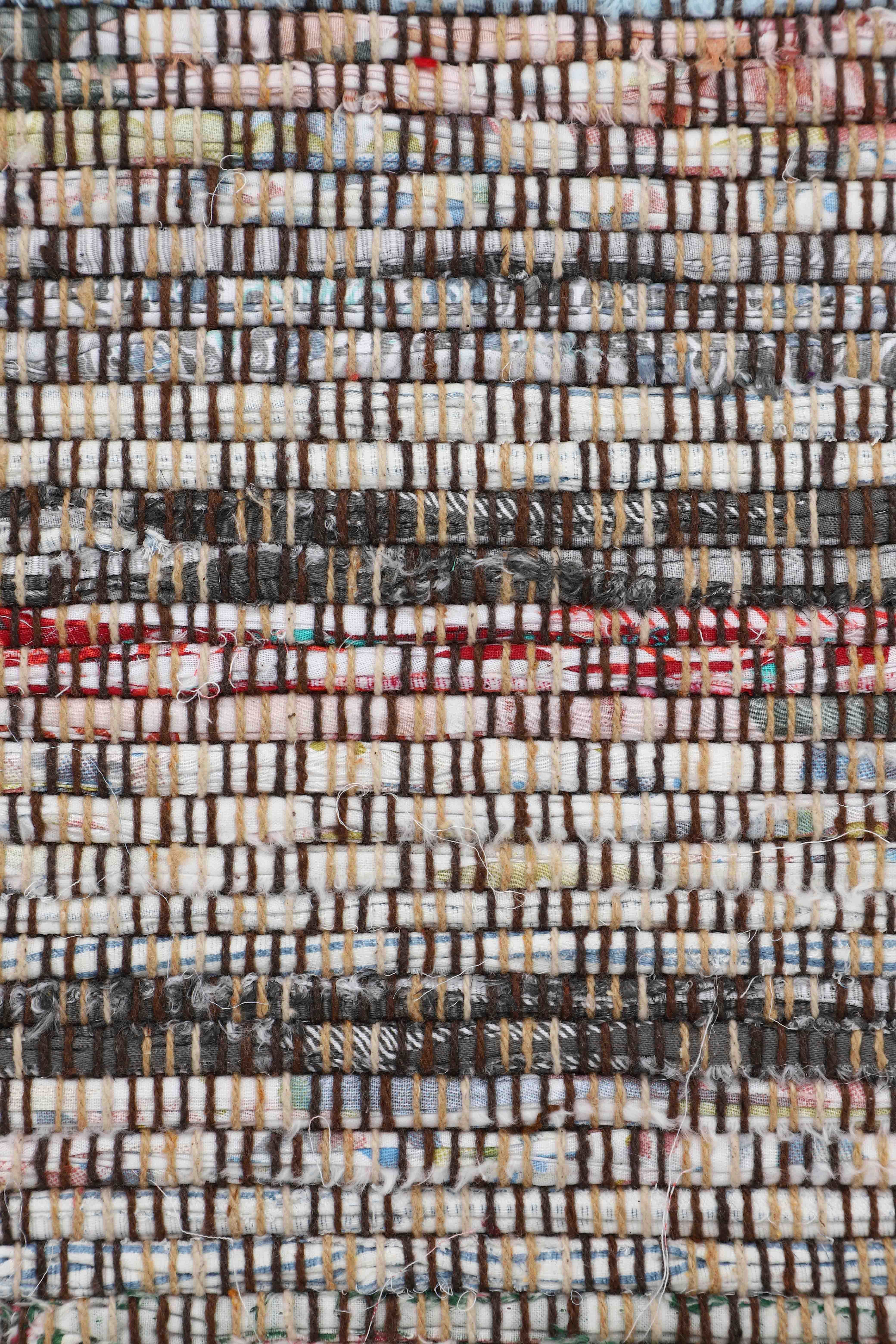 carpetfine Vloerkleed Kelim Chindi, omkeerbaar tapijt handgeweven, patchwork tapijt met franjes, ook verkrijgbaar in loperformaten