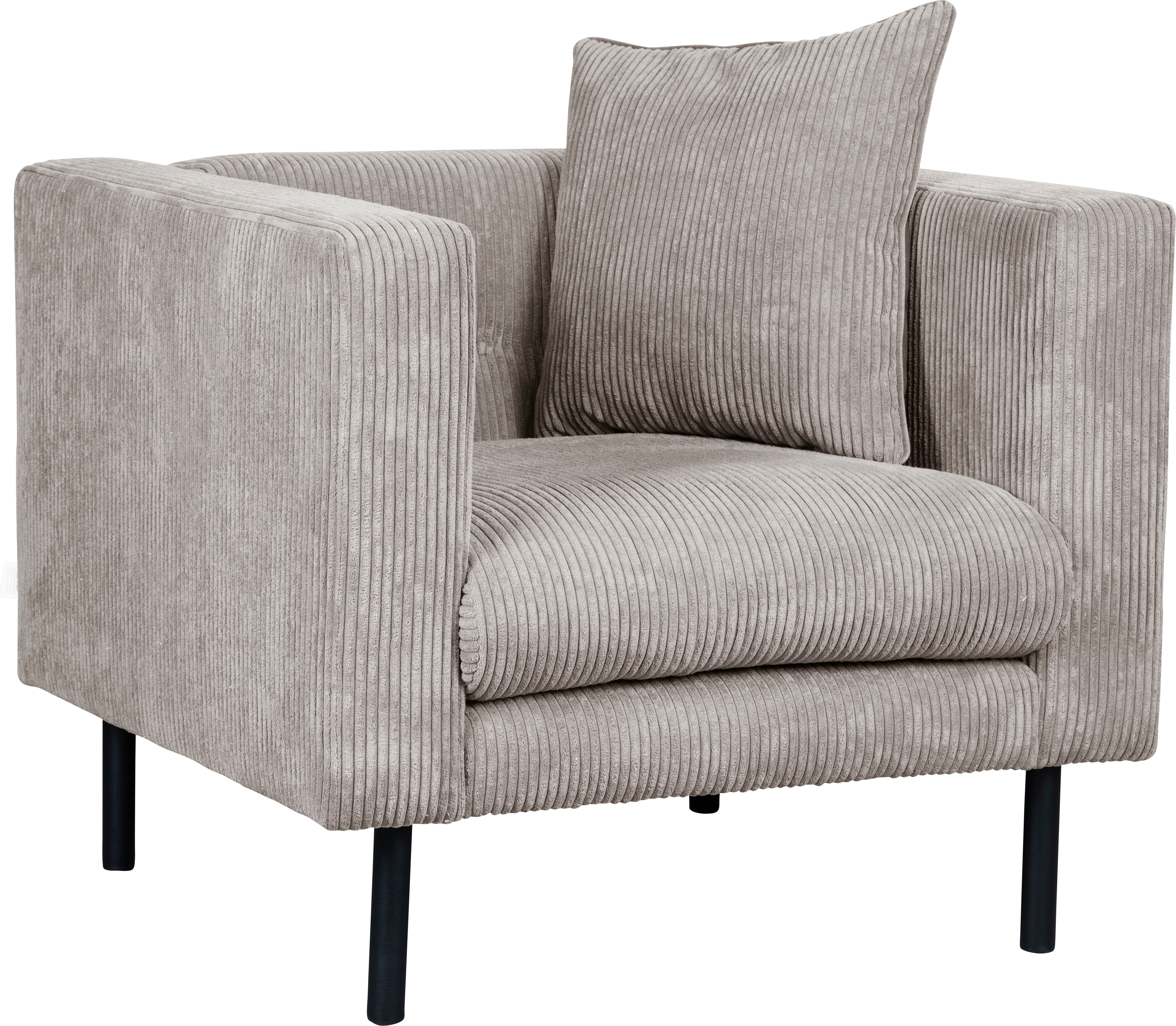 Home affaire Fauteuil Lillibeth cocktailsstoel, loungesstoel, afmetingen B/D/H: 90/74/83 cm Sierkussen als tweezijdig te gebruiken kussen 45x45 cm, in fluwelige look of cord