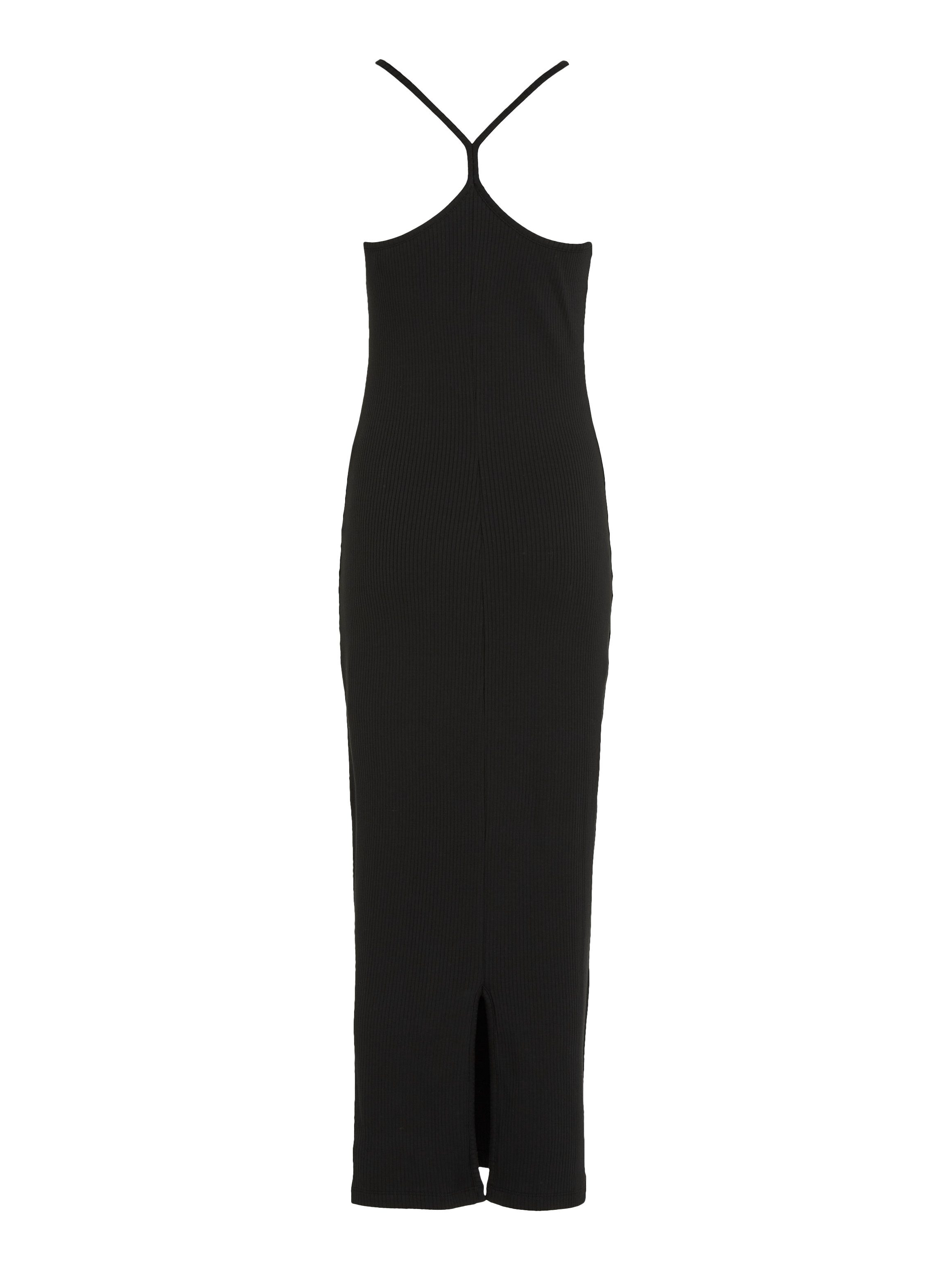 TOMMY JEANS Jerseyjurk TJW STRAPPY BADGE RIB DRESS met bandjes ribstof logo-badge