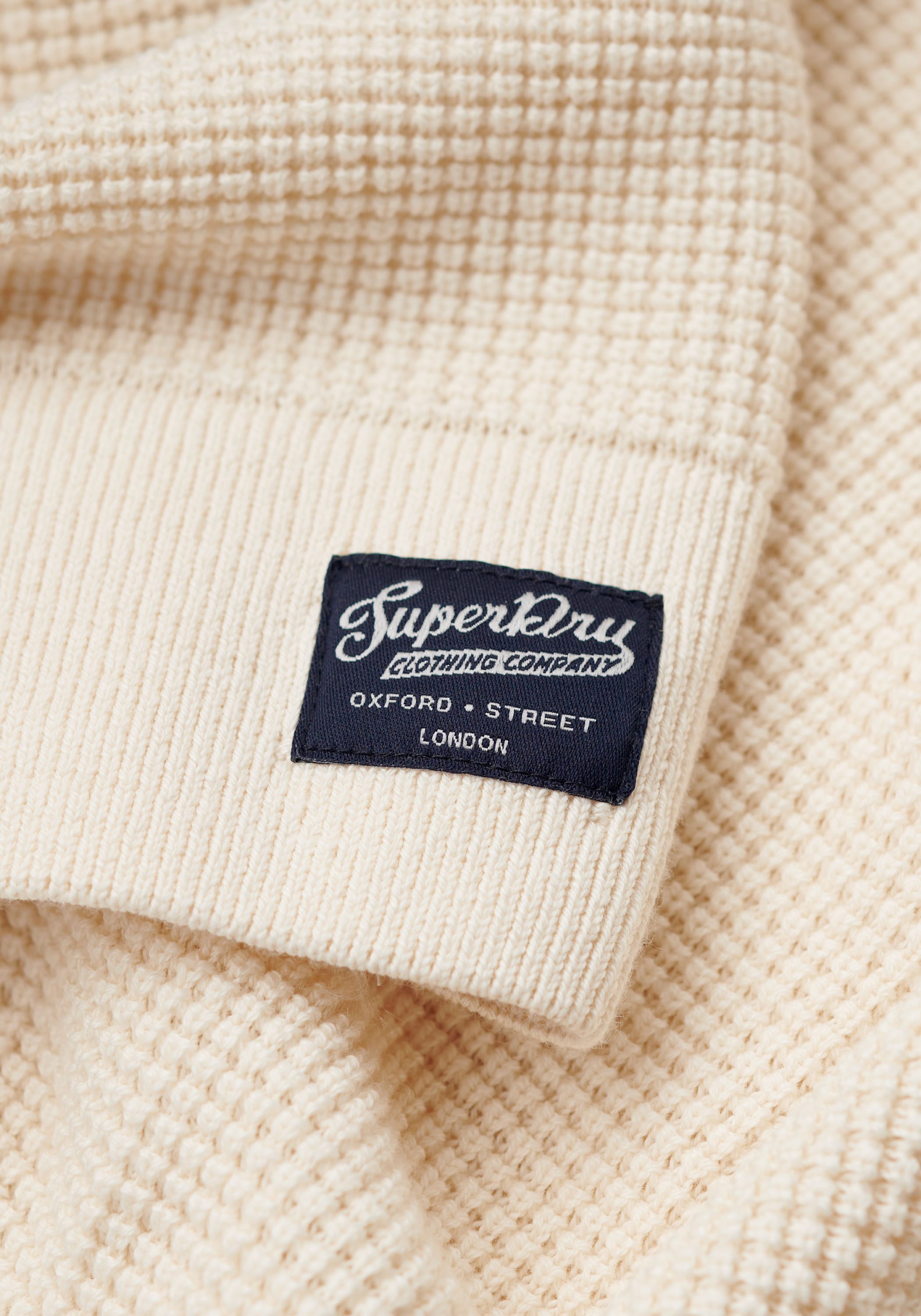 Superdry Gebreide trui TEXTURED CREW KNIT JUMPER met gestructureerd wafelbreipatroon