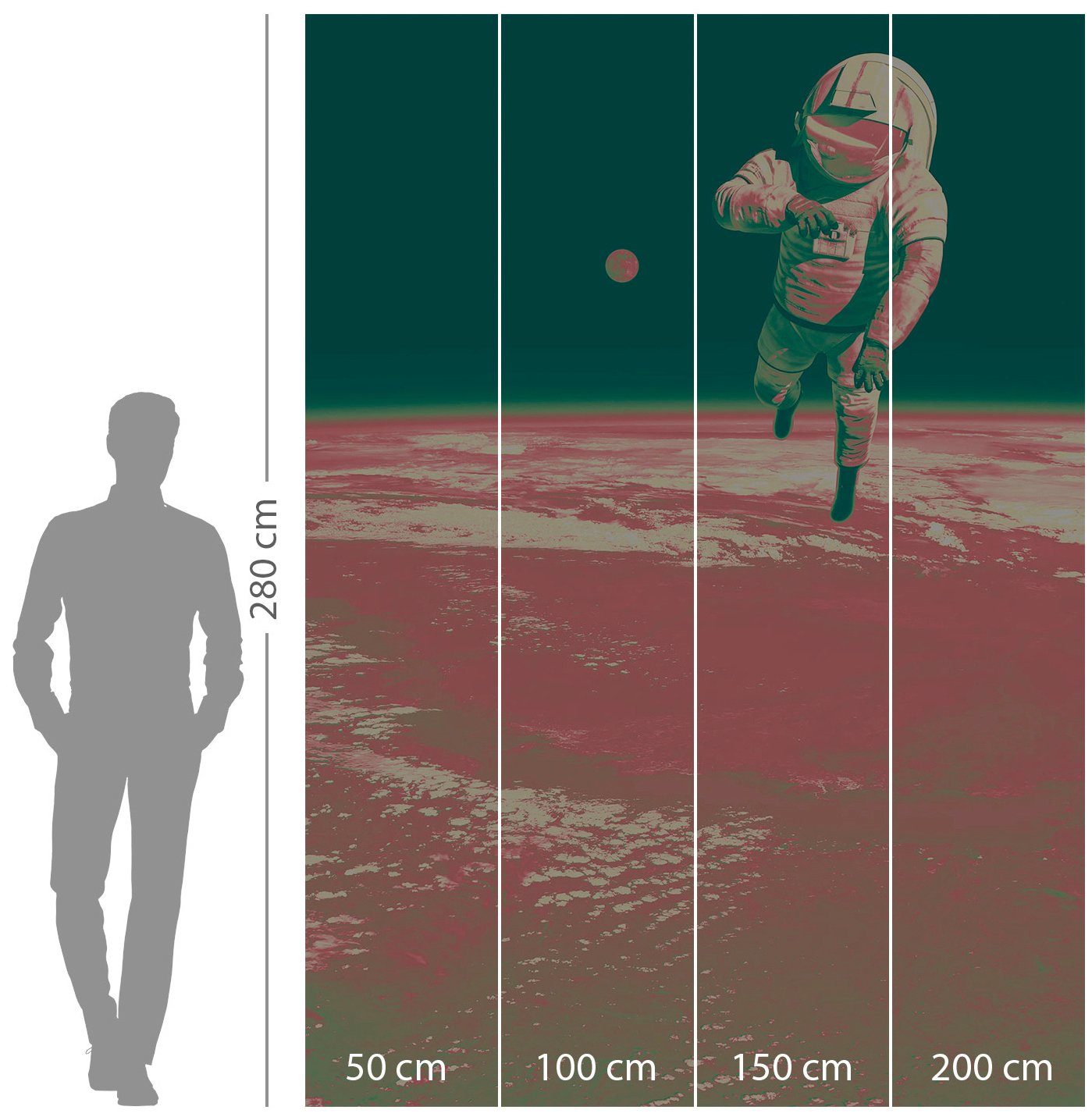 Komar Vliesbehang Digitale print vlies - Spacewalk - Afmeting 200 x 280 cm