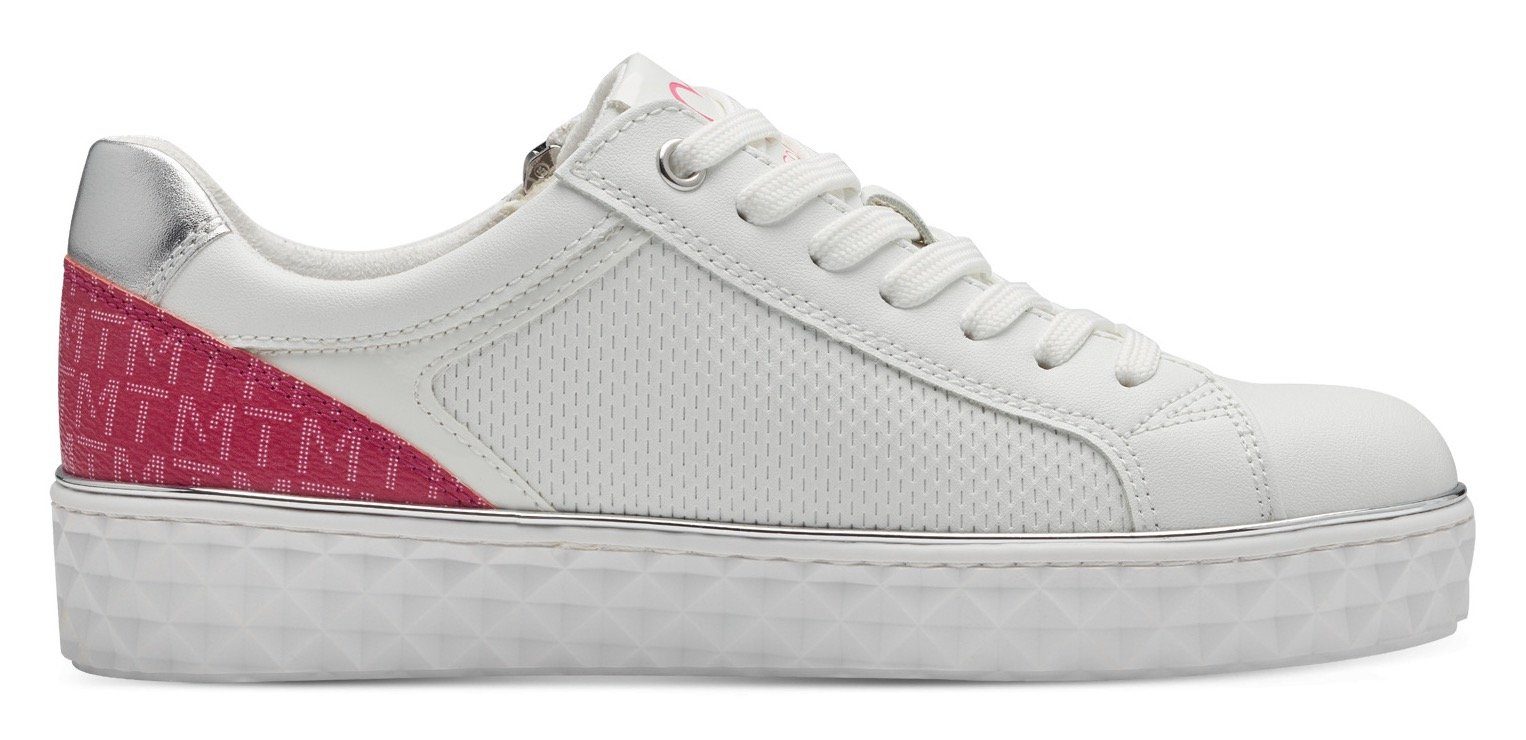 Marco Tozzi Plateausneakers Line , vrijetijdsschoen, lage schoen, veterschoen met zijrits