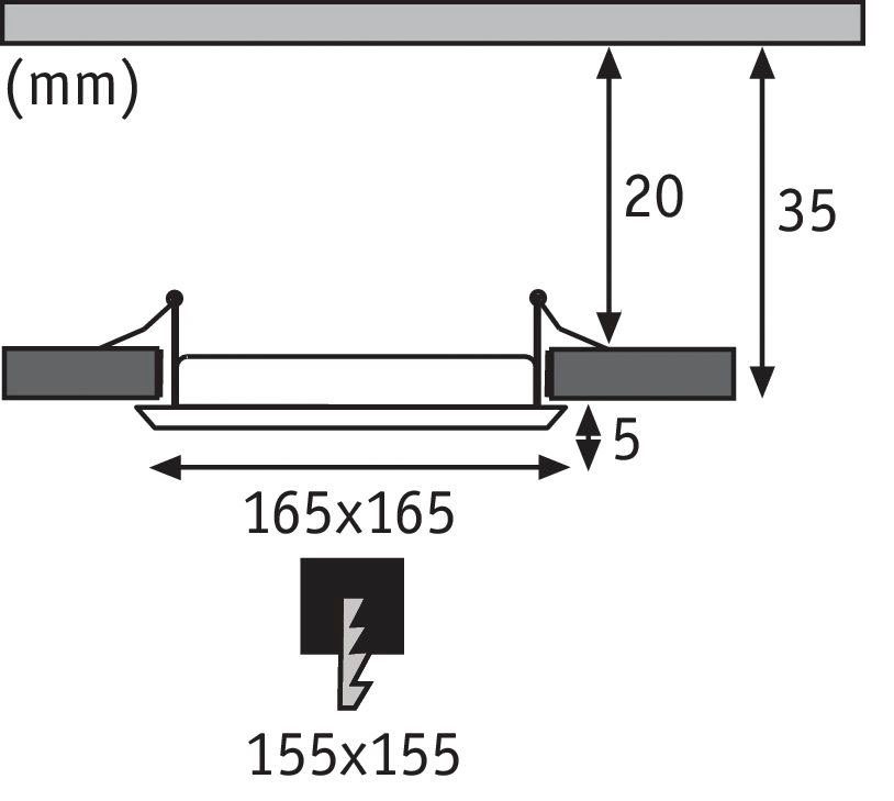 Paulmann Led-paneel LED Inbouwpaneel vierkant 165x165mm 11,1W 2.700K Wit (1 stuk)