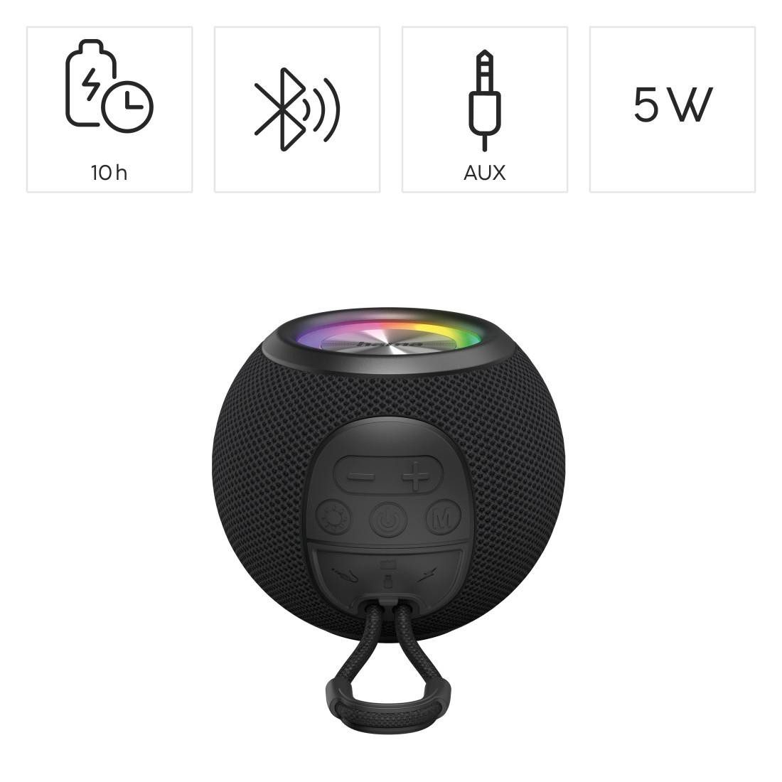 Hama Bluetooth luidspreker Bluetooth®-luidspreker "Ball Shape Speaker", 5 lichtmodi, 5W