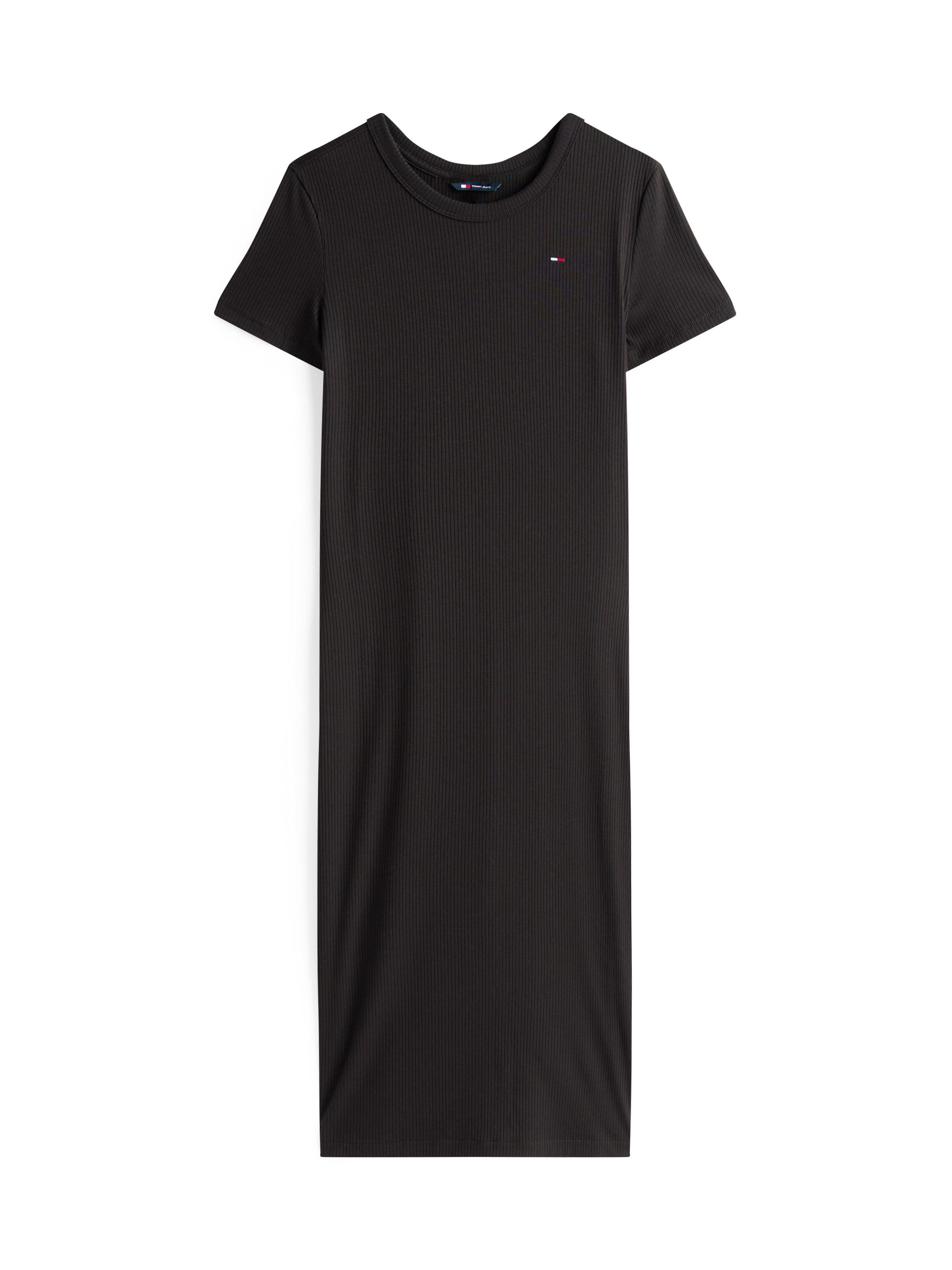 TOMMY JEANS Jerseyjurk met geribbelde structuur, logo-borduursel