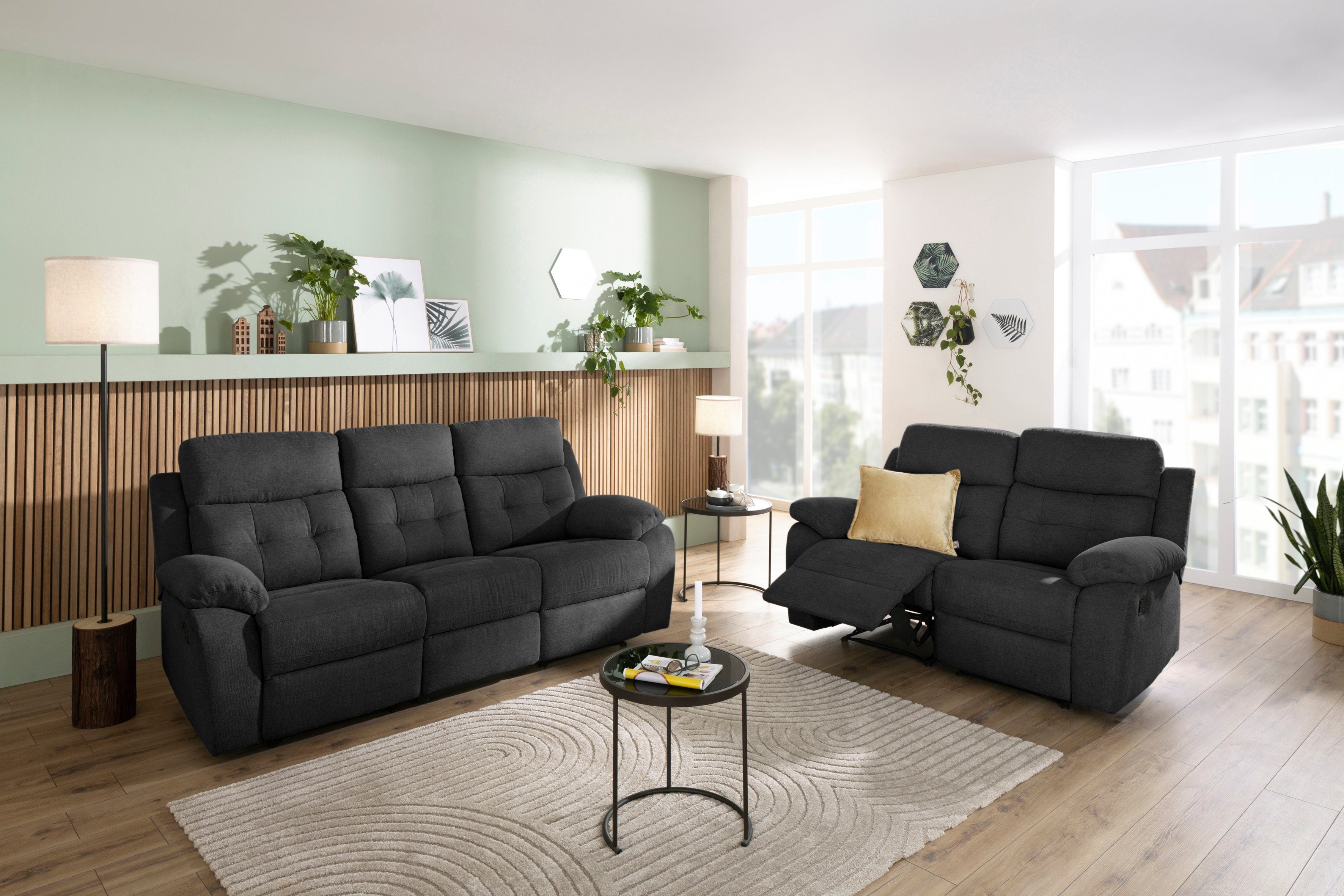 Home affaire 3-zitsbank Lannilis met handmatige en elektrische relaxfunctie