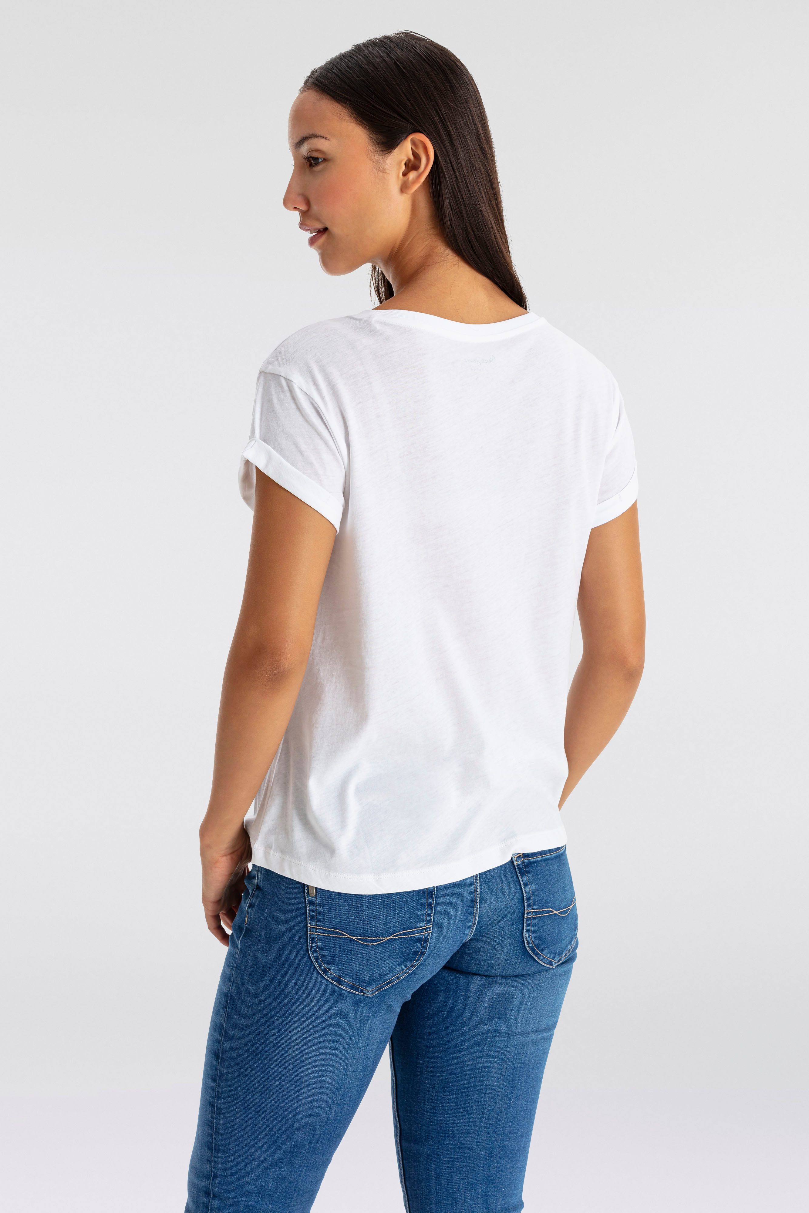 Pepe Jeans T-shirt EVETTE met mouwen met omslagzoom