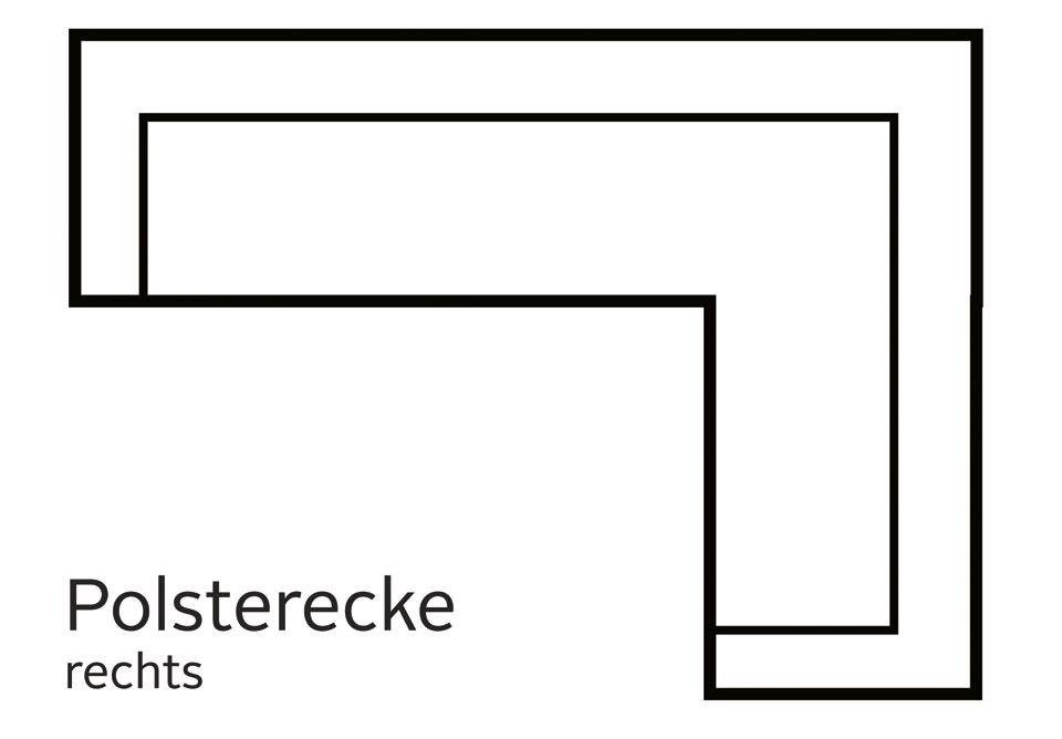 Places of Style Hoekbank Pinto, XXL, 250/290 cm, lange arm, ottomane Cord, fijncord, luxe-microvezel leer en chenille