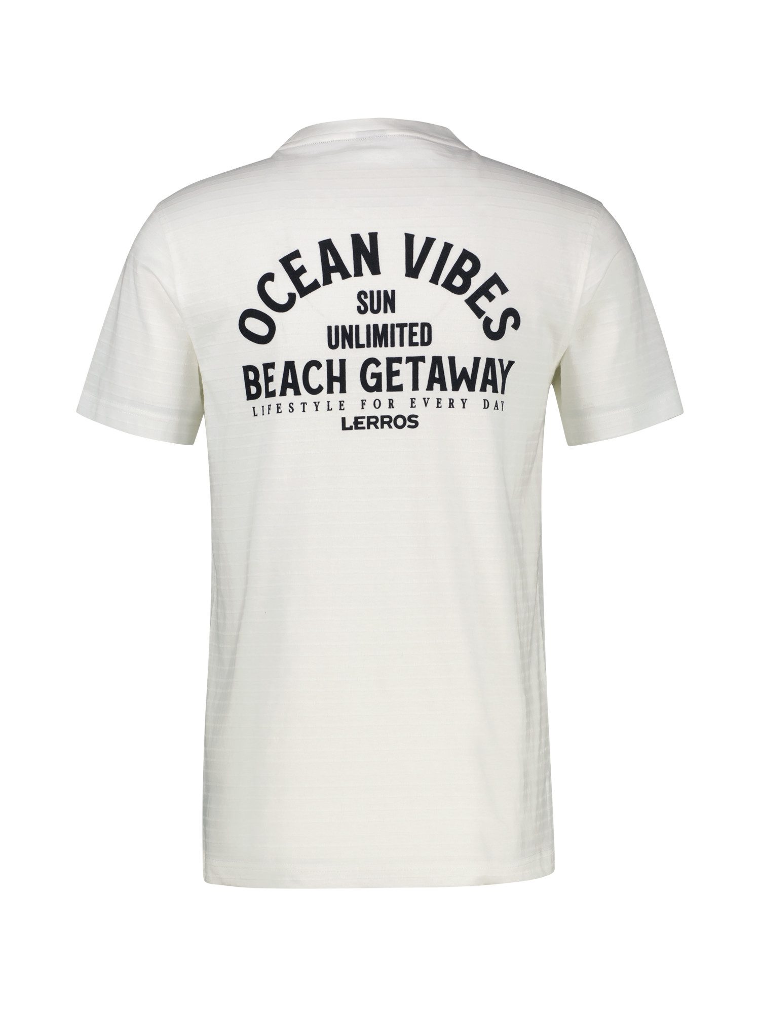 Lerros T-shirt LERROS gestreept T-shirt met voor- en achterkant print
