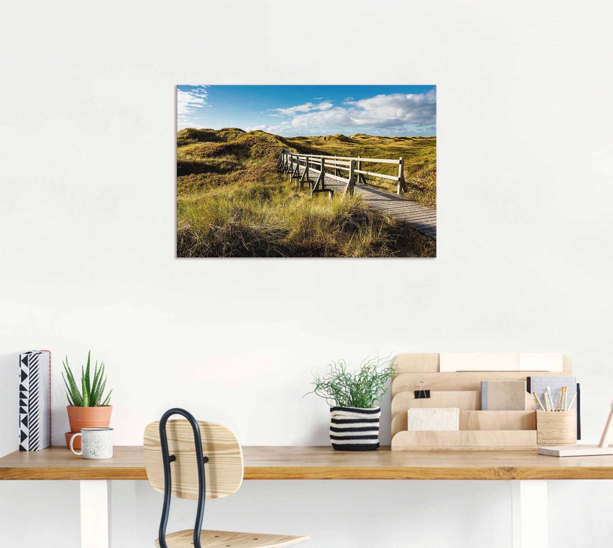 Artland Artprint Landschap in de duinen eiland Amrum als aluminiumfoto, buitenfoto in verschillende maten
