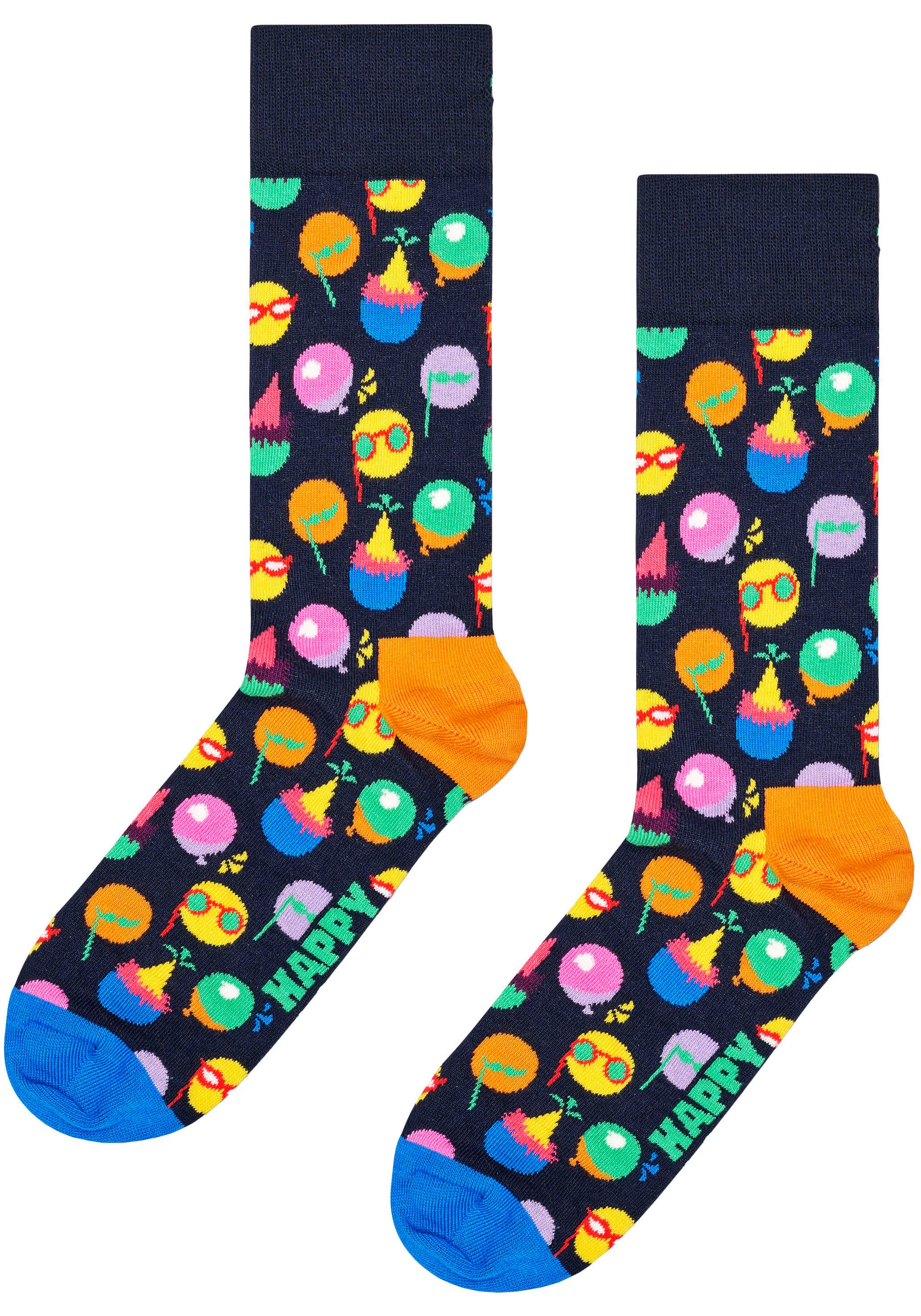 Happy Socks Lange sokken met partymotief (Set van 2)