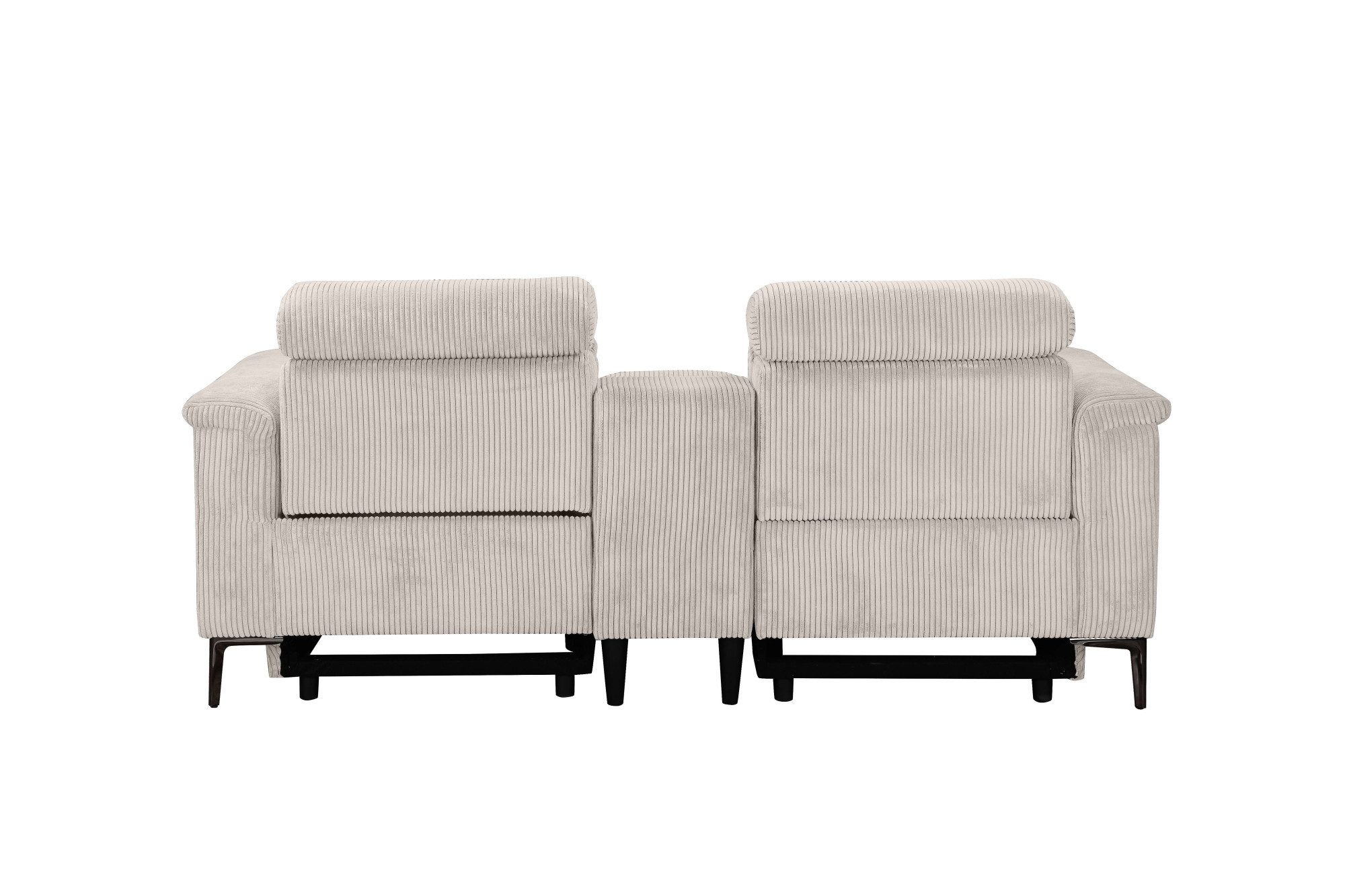 Places of Style 2-zitsbank Lund in cord, 2-zits bioscoopbank, tv-fauteuil, multimedia-sofa, USB-A met elektrische of handmatige relaxfunctie, bekerhouder en opbergruimte