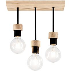 britop lighting plafondlamp chandelle natuurproduct van eikenhout, duurzaam met fsc-certificaat, bijpassende lm e27-exclusive, made in eu (set, 1 stuk) bruin