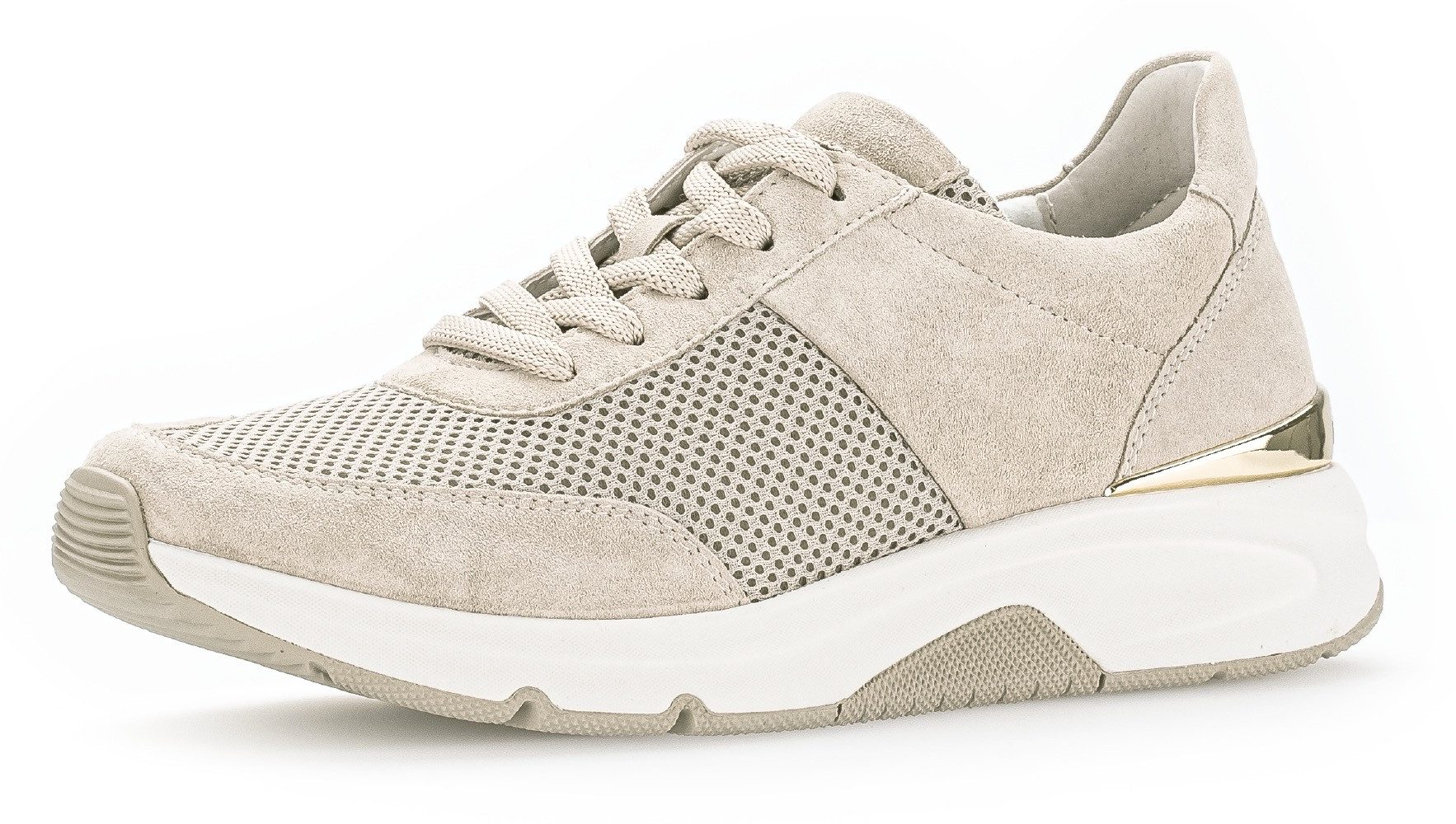 Gabor Rollingsoft Sneakers met sleehak vrijetijdsschoen, lage schoen, veterschoen, logo op de hiel