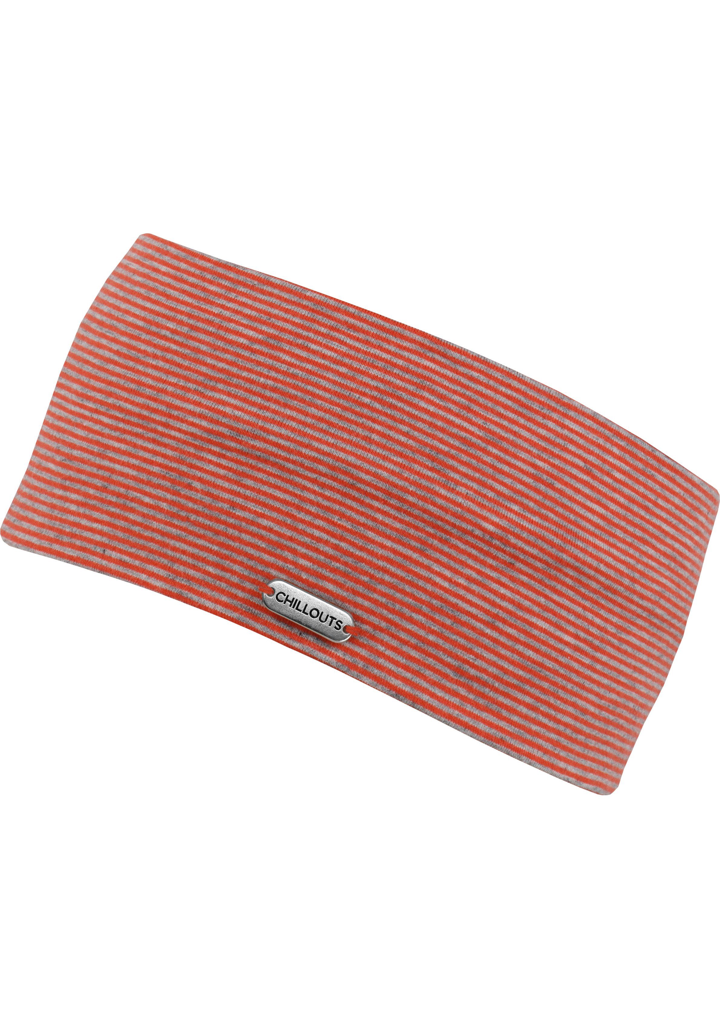 chillouts Hoofdband Farum Headband Gestreept, een maat, elastisch dames mutsen rood