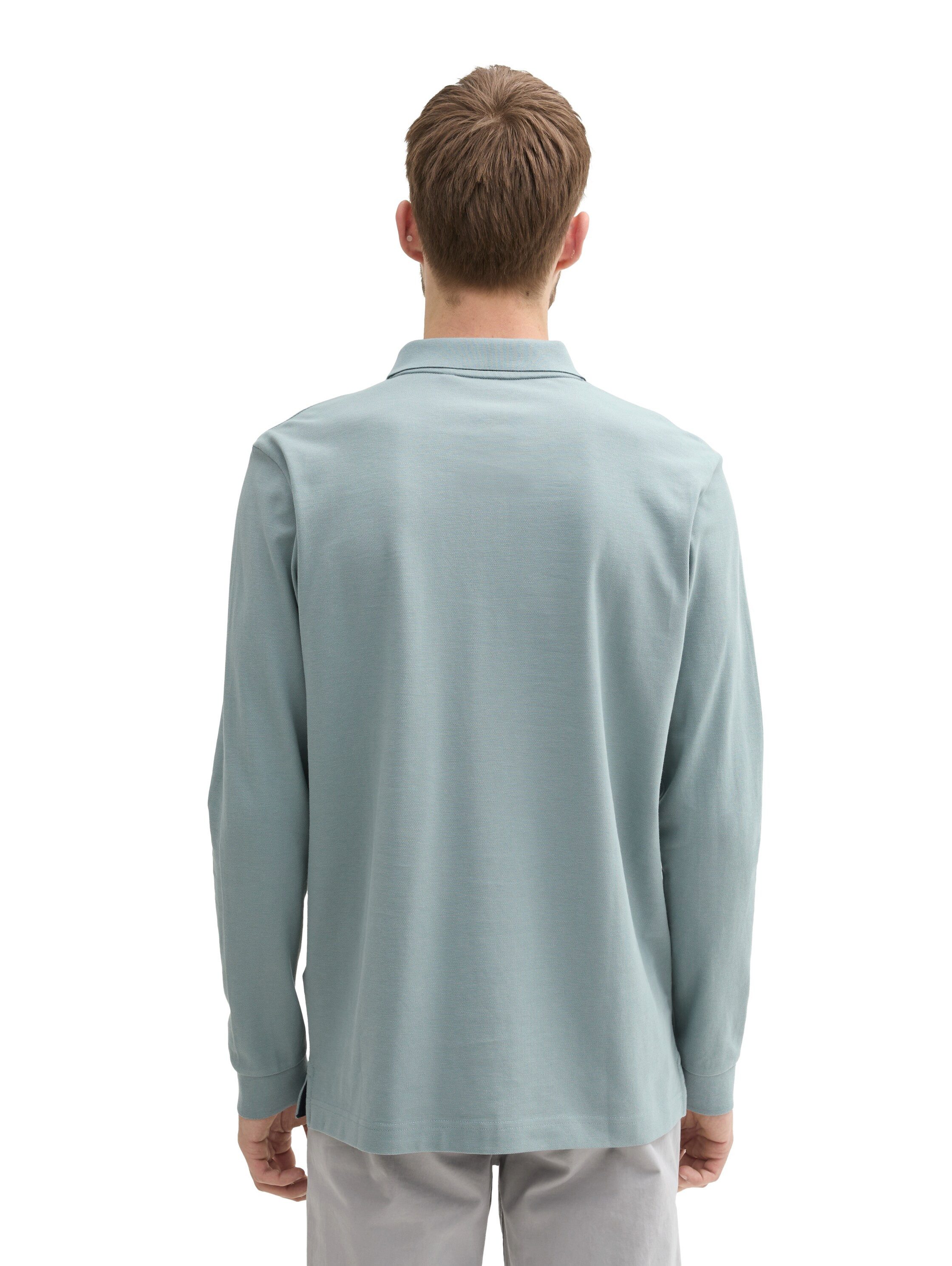 Tom Tailor Poloshirt met lange mouwen met logoborduursel