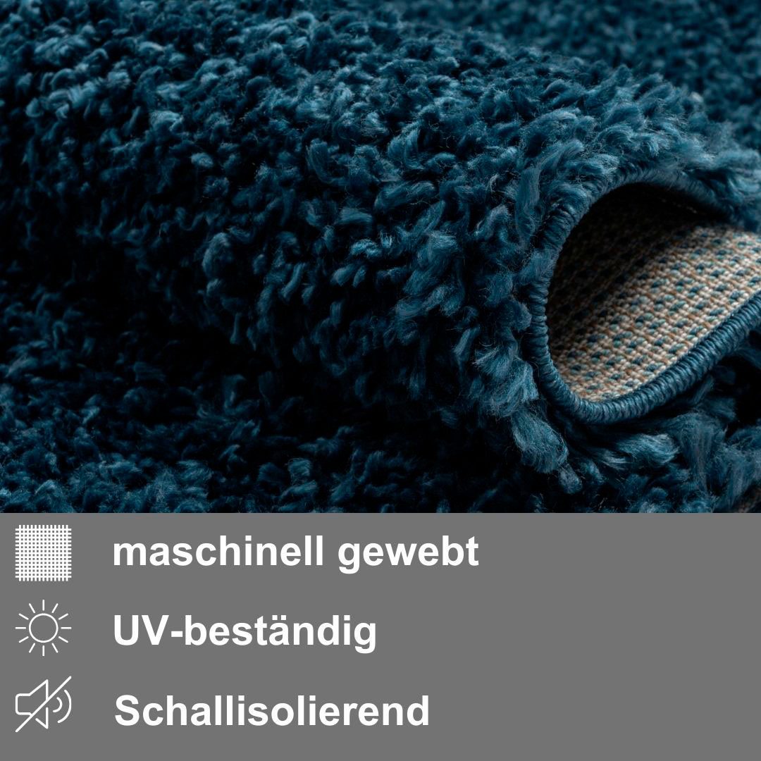my home Set slaapkamerkleedjes met hoge pool Banji Uni-kleuren, zacht en fluffy, ook als loper en in rond verkrijgbaar
