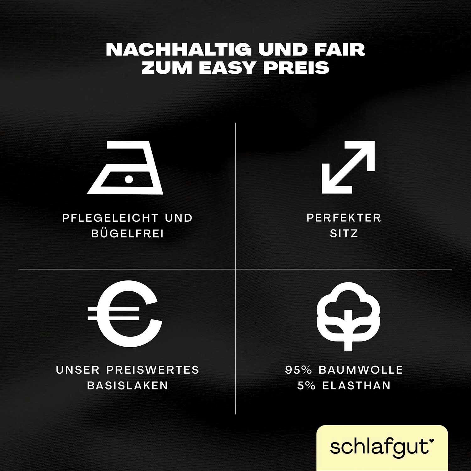 Schlafgut Hoeslaken EASY jersey elastaan topper (1 stuk)