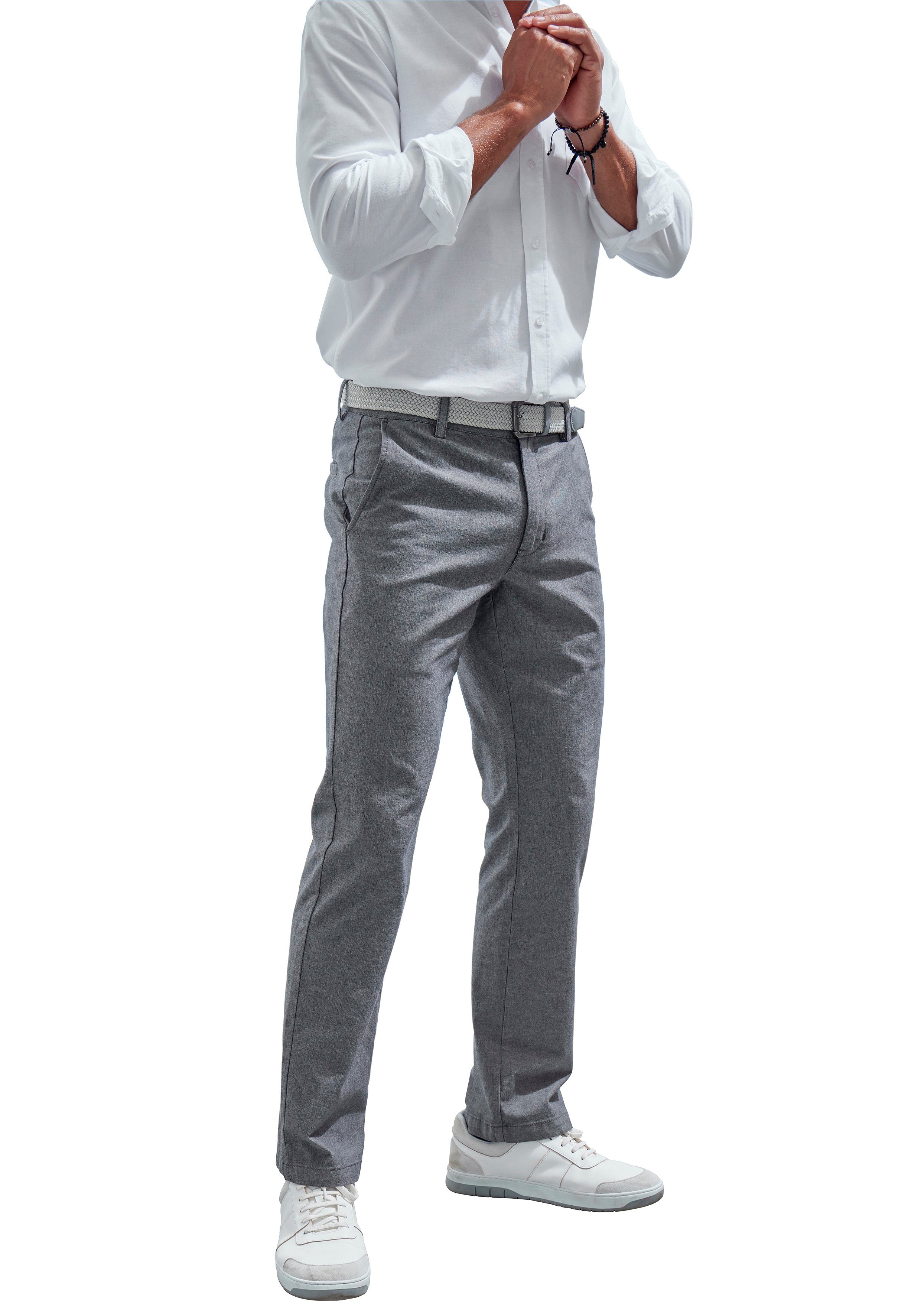 John Devin Chino Regular-fit, lange Oxford broek heren chino's maat 33 grijs