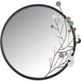 gilde sierspiegel twig, zilver decoratieve spiegel, met de hand gemaakt, van metaal, rond, oe 65 cm, decoratief in de woonkamer  slaapkamer (1 stuk) zilver