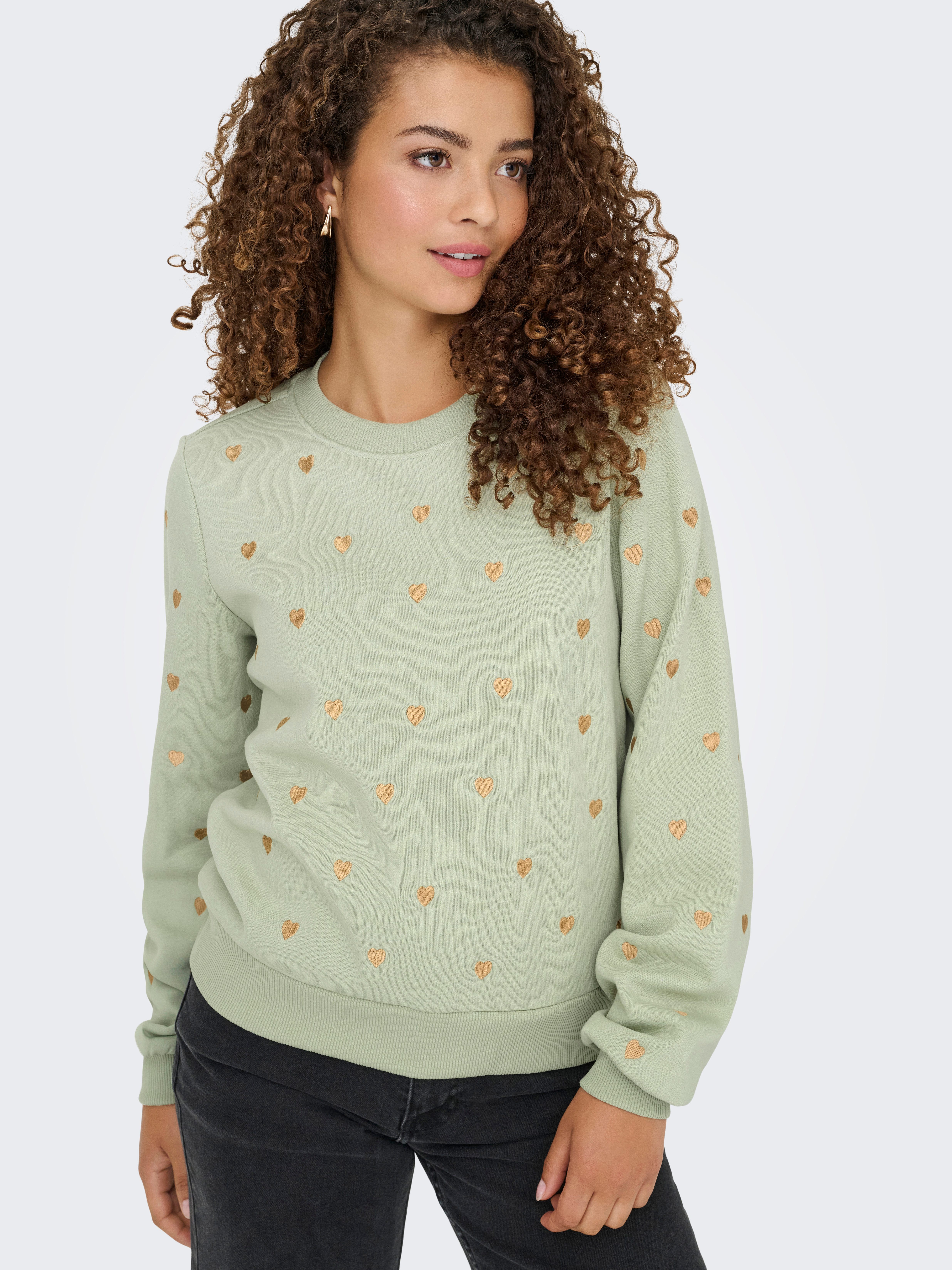 Only Sweatshirt ONLATIKA L/S O-NECK GLITTER EMB. BOX SWT