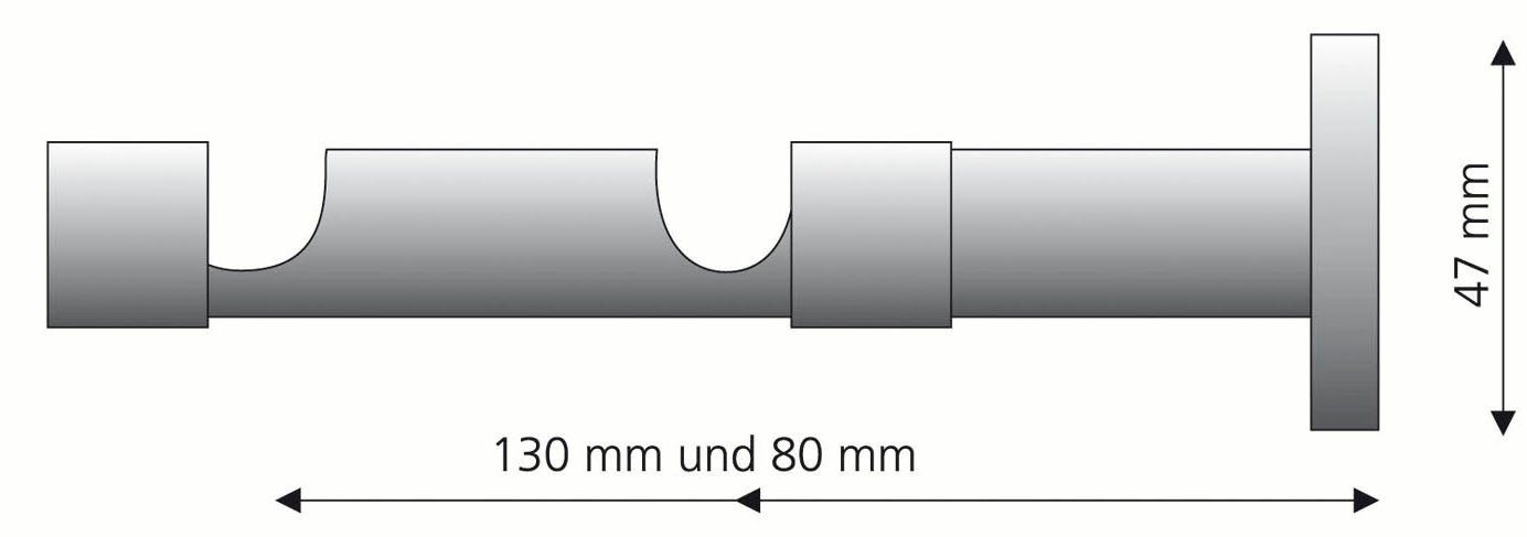 Liedeco Gordijnroedehouder Dubbele steun, steun 2-sporig met schroefdop voor 16 mm gordijnroeden (1 stuk)