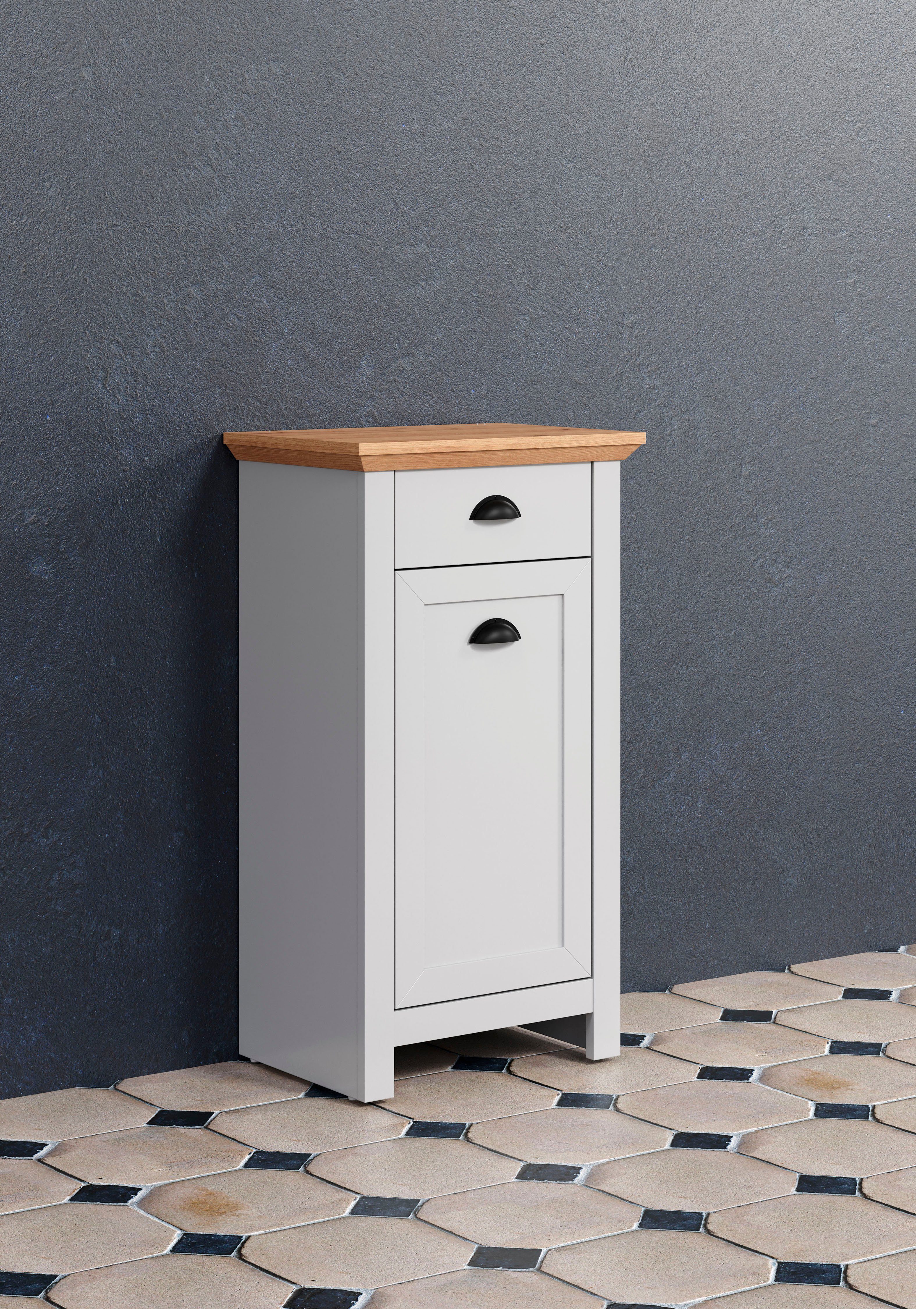 Home affaire Badkamerkast Onderkast met schelpgrepen in landhuisstijl - (B/D/H) 46/33/84 cm