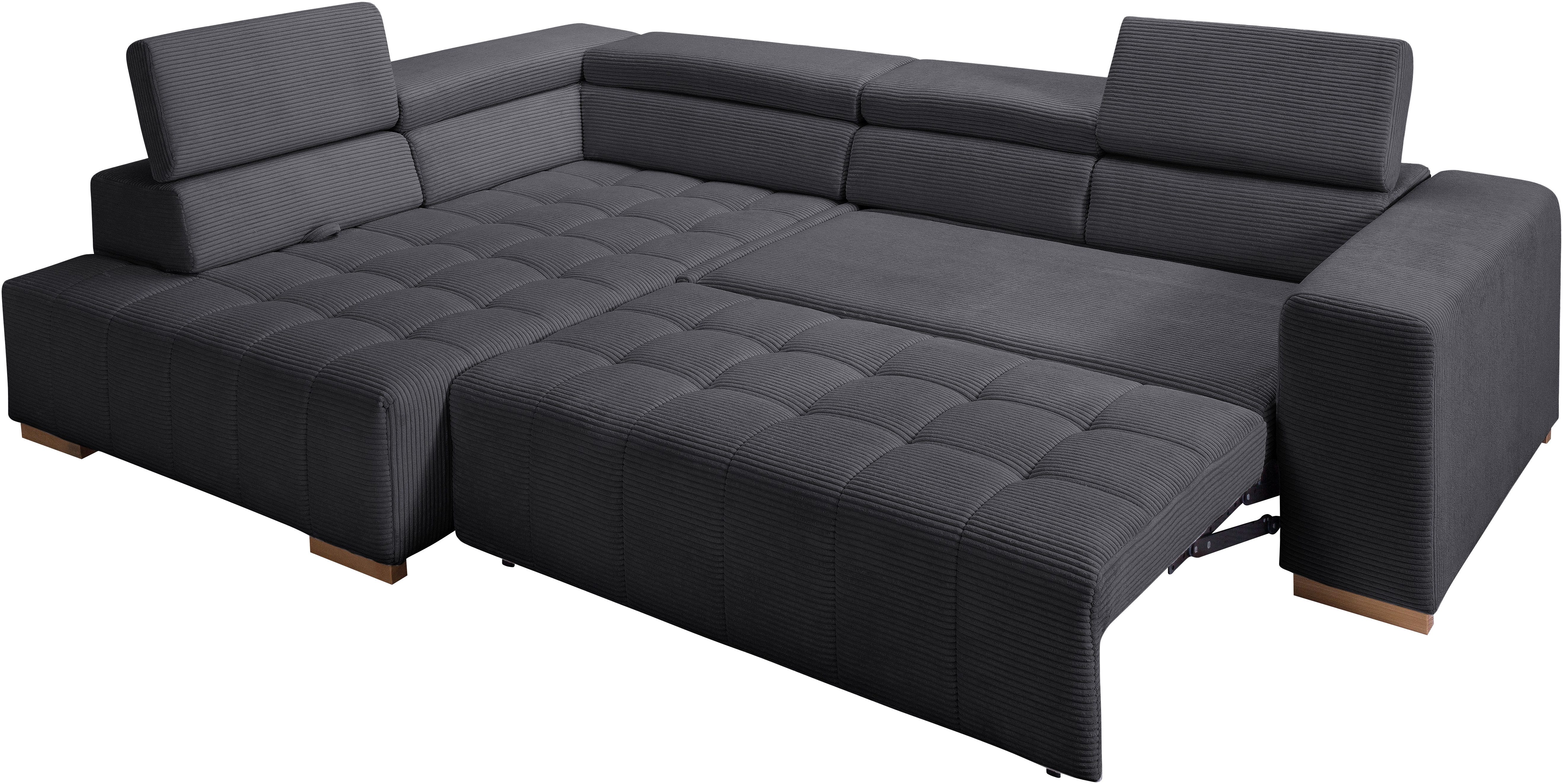 exxpo - sofa fashion Hoekbank Elianos, hoog zitcomfort, verfijnde kruisstepping in de zitting, L-vorm