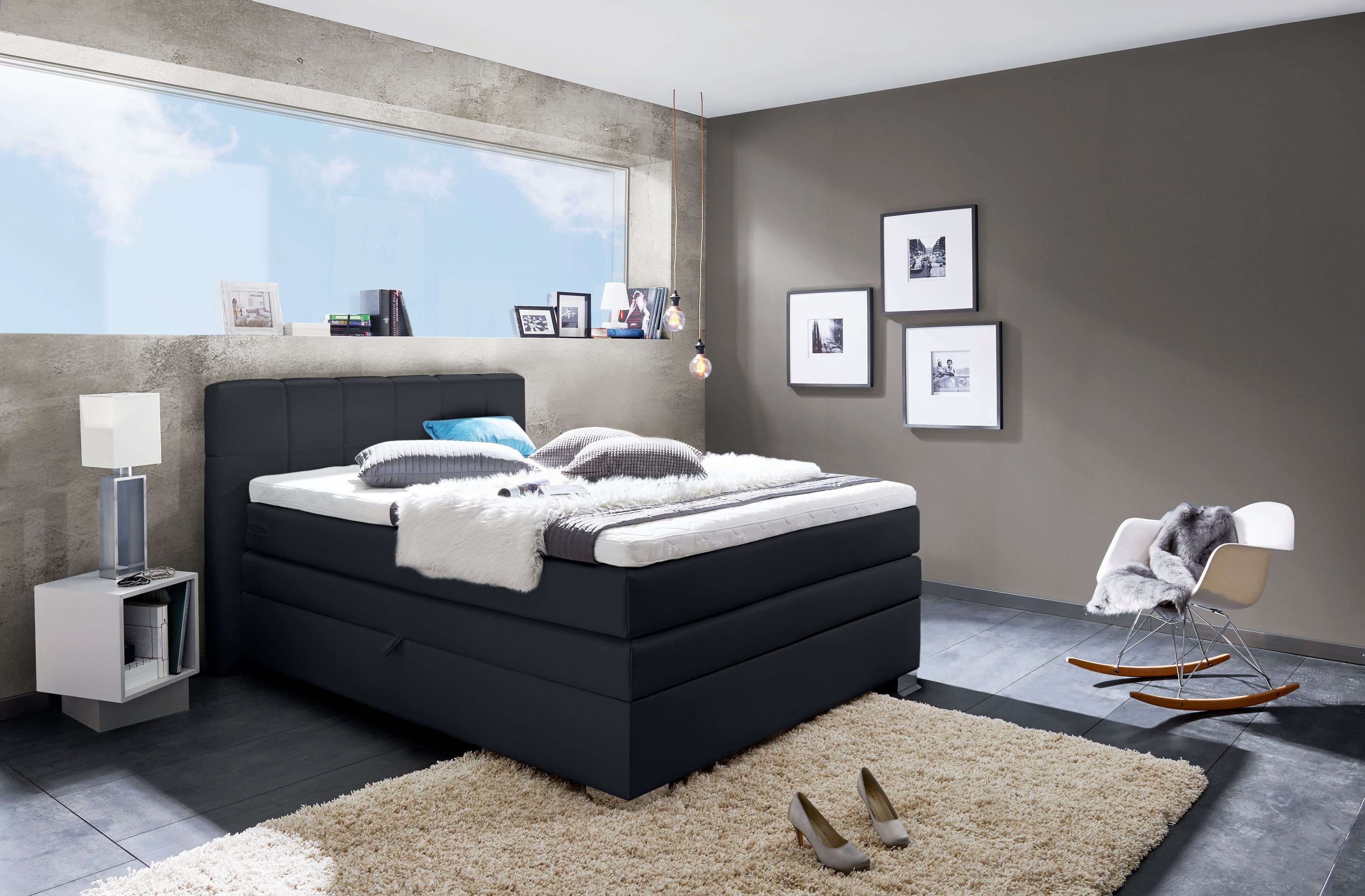 INOSIGN Boxspring Airdrie inclusief bedkist en topper