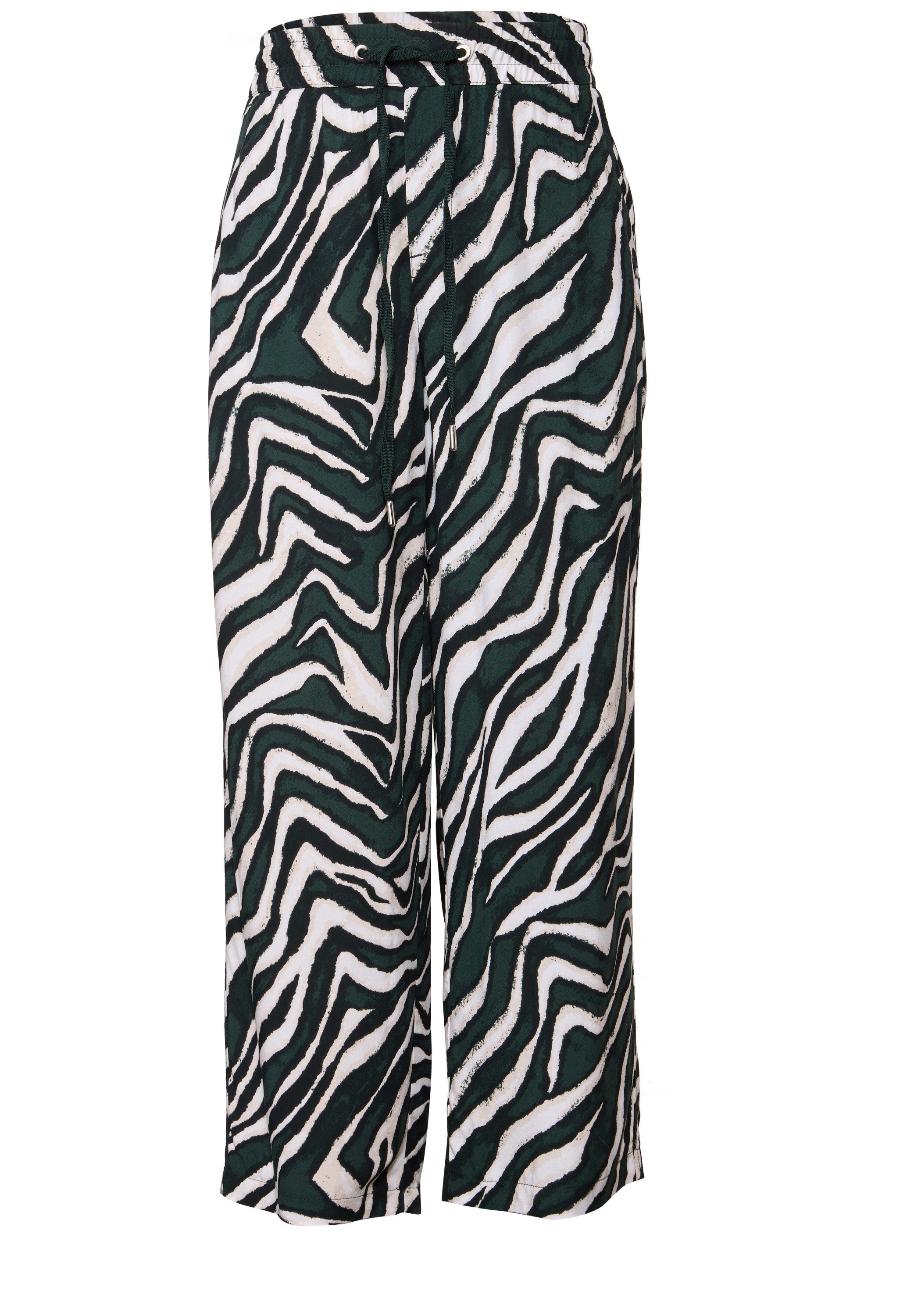 STREET ONE Stoffen broek Style Emee met elastische tailleband en tunnelkoord, met grafisch patroon