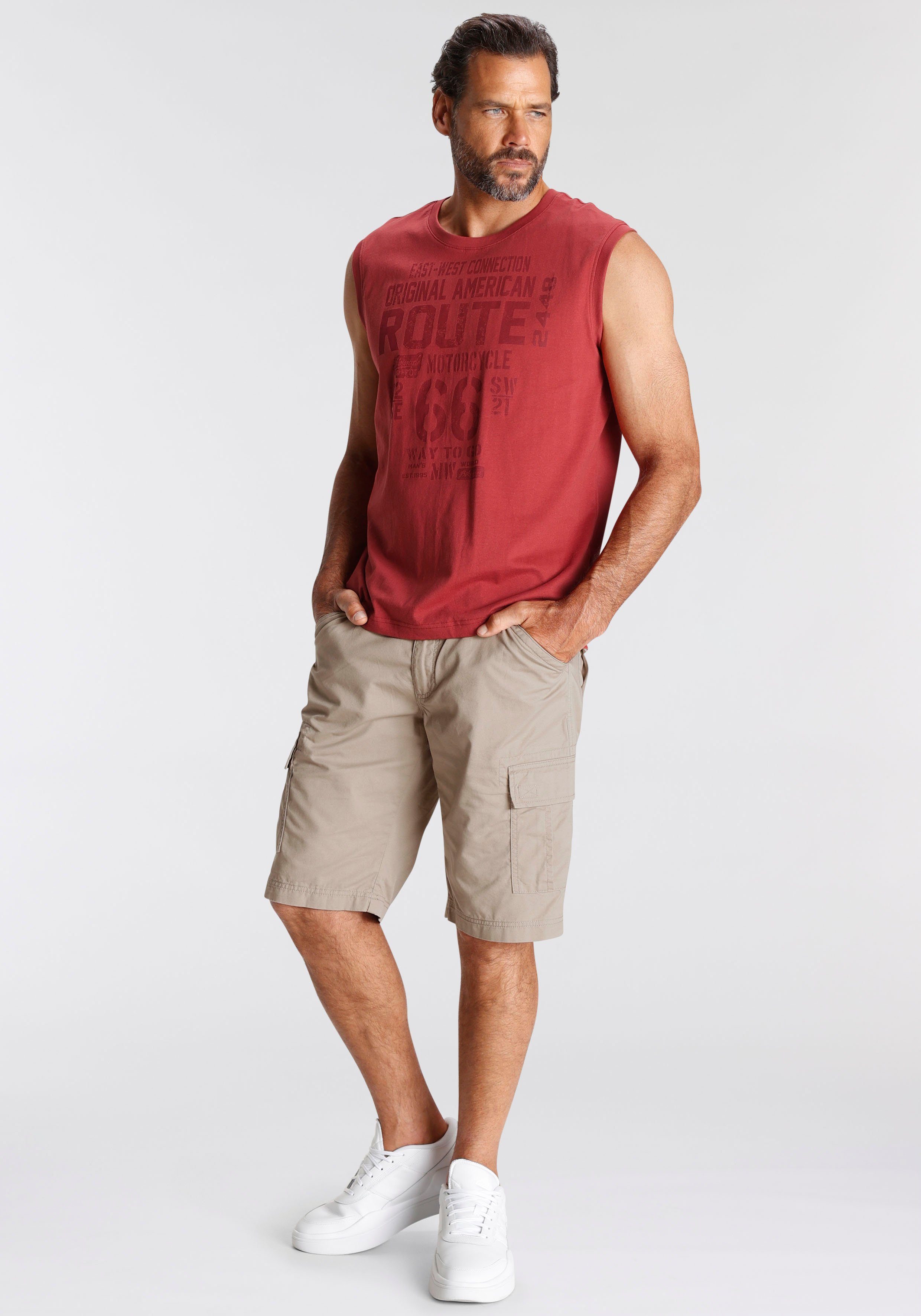 Man's World Muscle-shirt mouwloos, bedrukt, ronde hals, van 100% katoen (2-delig, Set van 2)