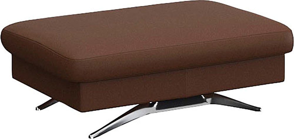FLEXLUX Poef Glow zithocker, gestoffeerde Hocker met opbergruimte, voet van aluminium hockers bruin