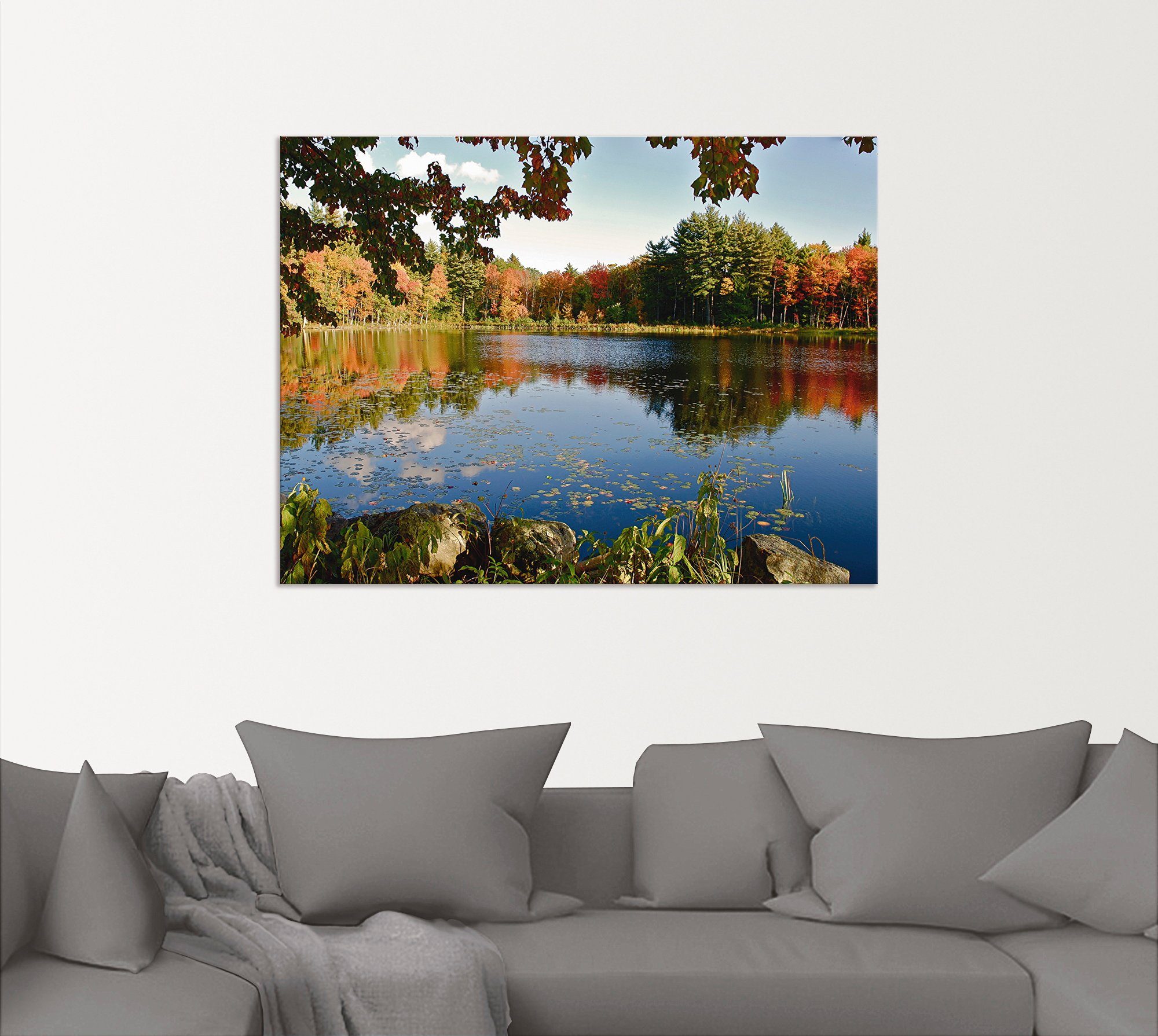 Artland Aluminium dibond print Landschap New England geschikt voor binnen en buiten, buitenafbeelding