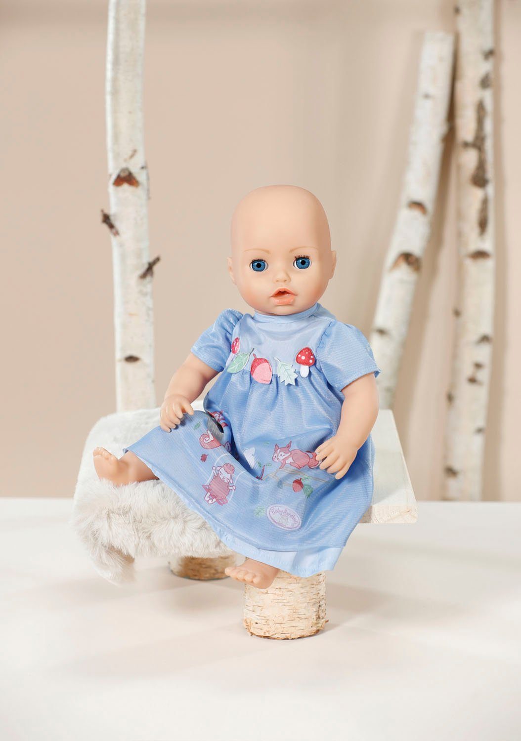 Baby Annabell Poppenkleding Jurk blauw eekhoorntje, 43 cm