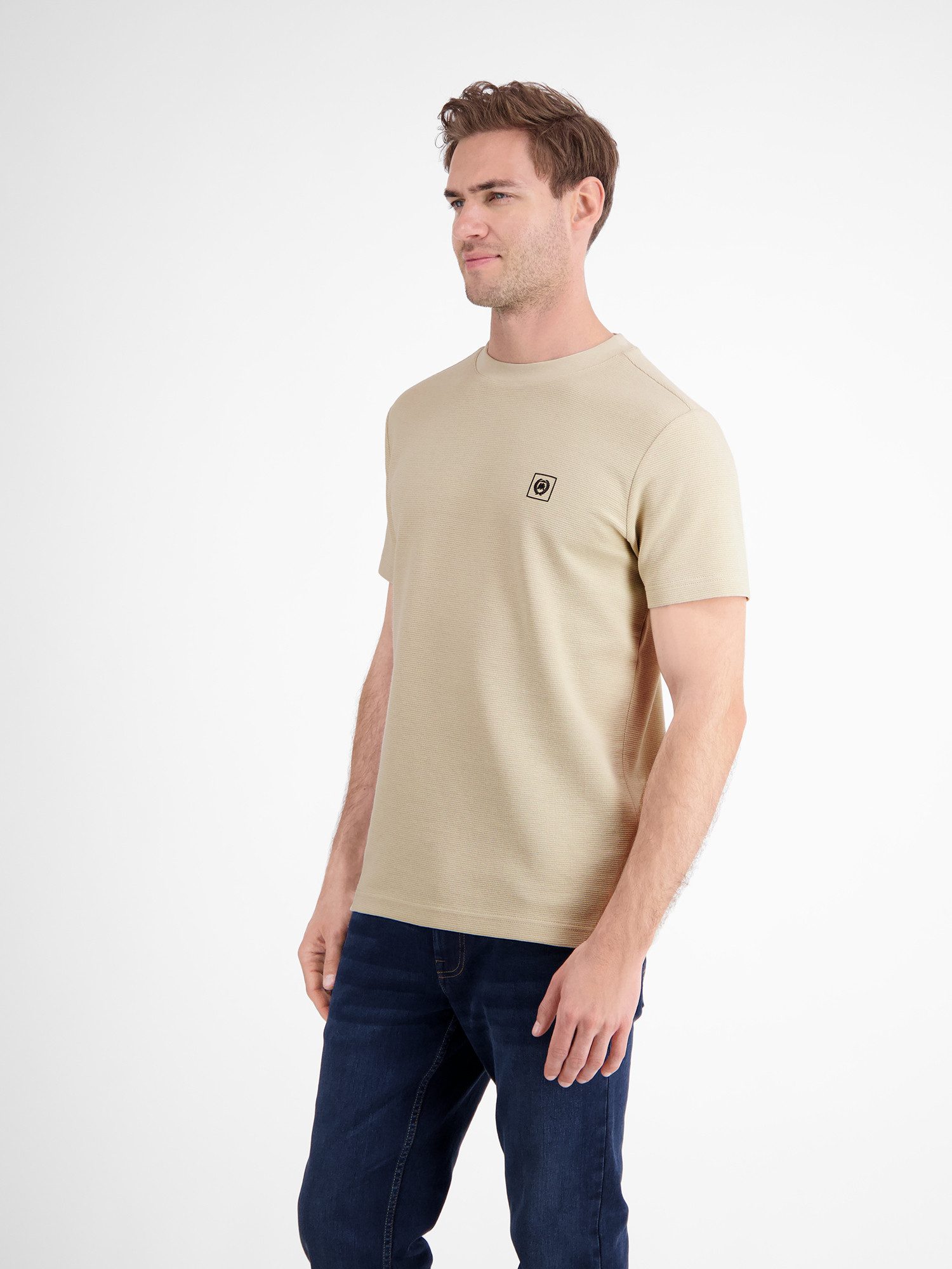 Lerros T-shirt LERROS Heren T-shirt in structuur kwaliteit