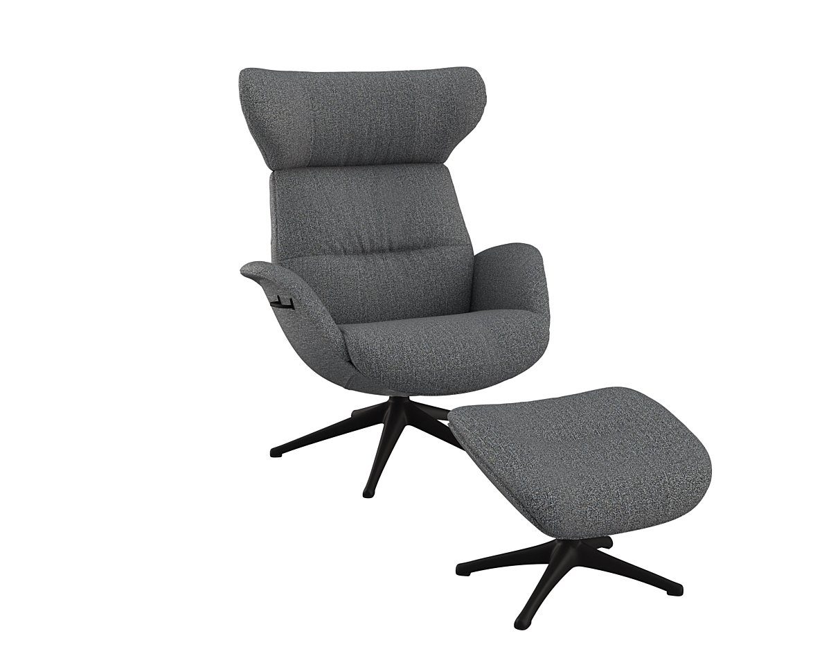 FLEXLUX Relaxfauteuil Relaxchairs More Eersteklas comfort, rug- en hoofdsteunverstelling, draaibaar, zwarte voet