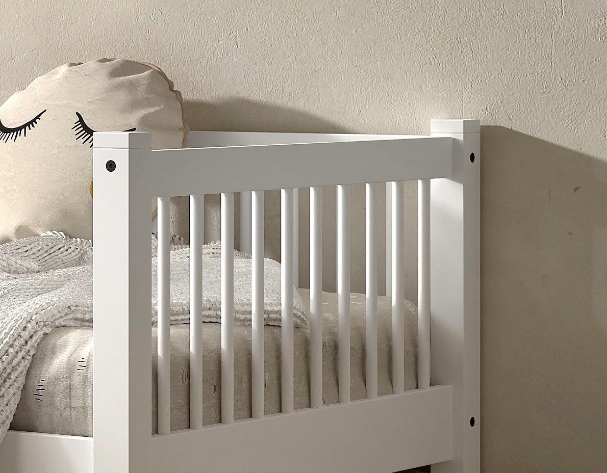 Home affaire 1-persoonsledikant met lf 90x200 cm, optioneel met of zonder bedlade, beuken wit