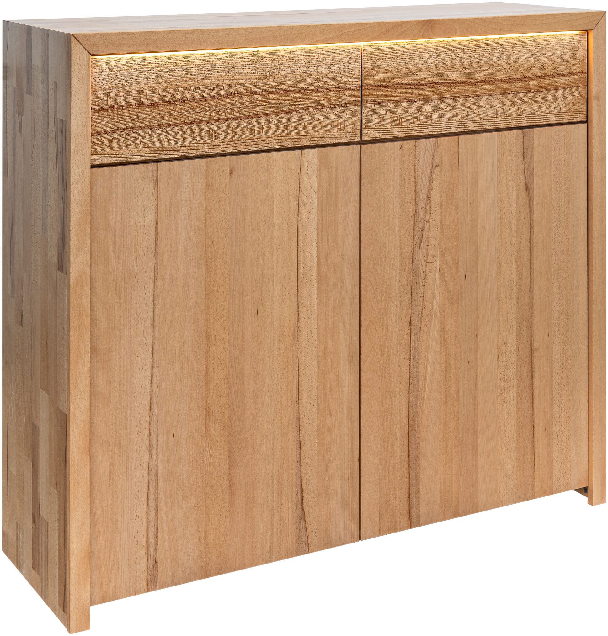 Home affaire Kast Léopoldine Commode van kernbeuken, incl. LED-verlichting