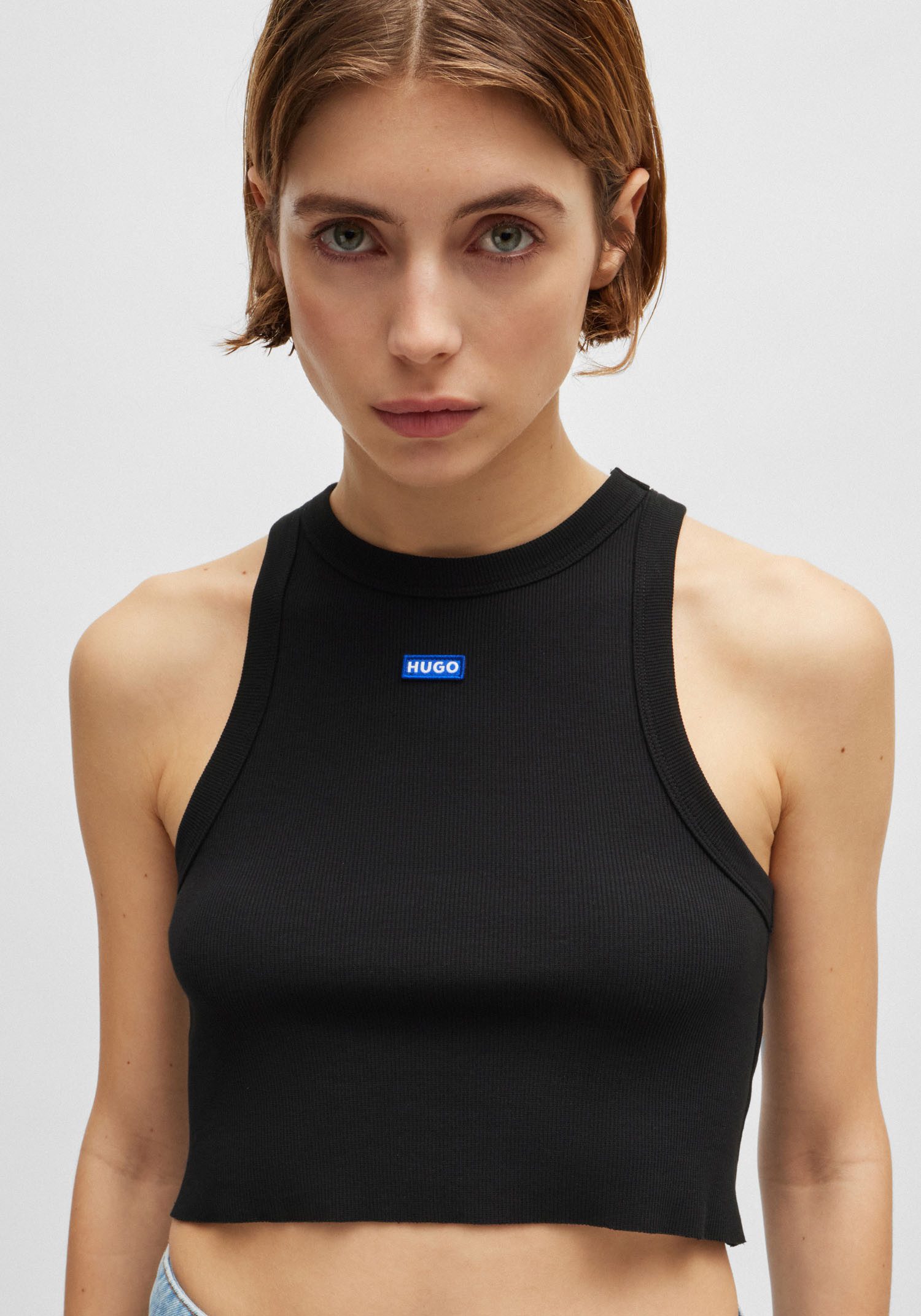 HUGO Blue Tanktop Baby Tank Cropped-Form