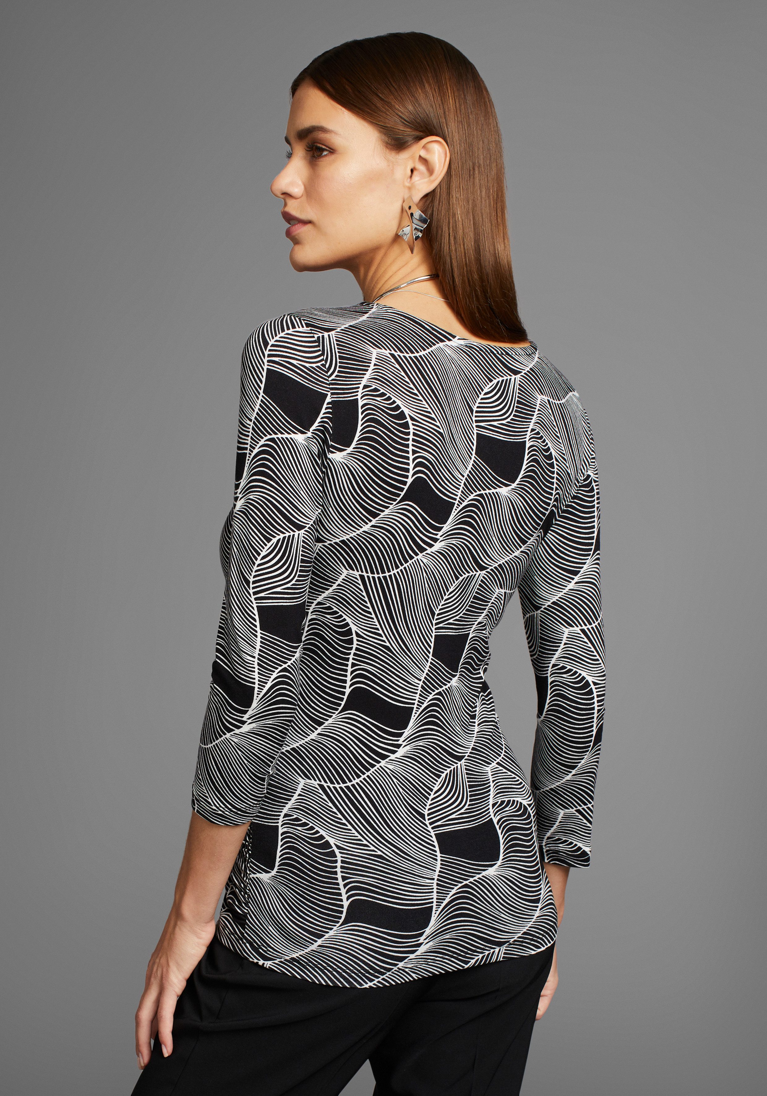 HECHTER PARIS Shirt met 3 4 mouwen met een moderne print