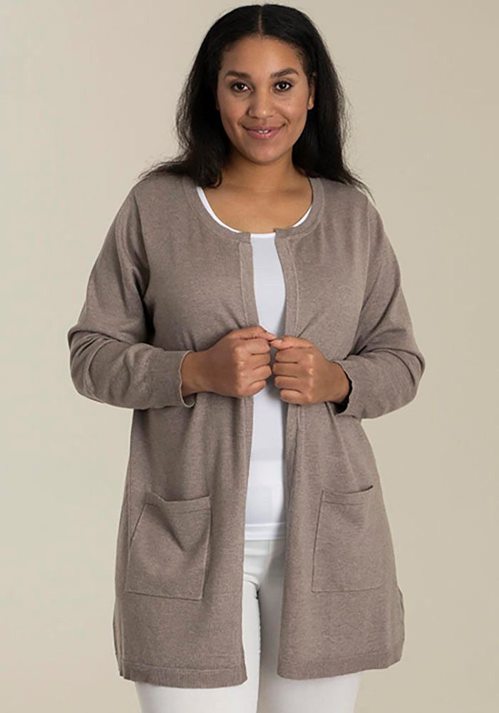 SANDGAARD Cardigan Helsinki in gemêleerde look dames cardigans maat 40 beige