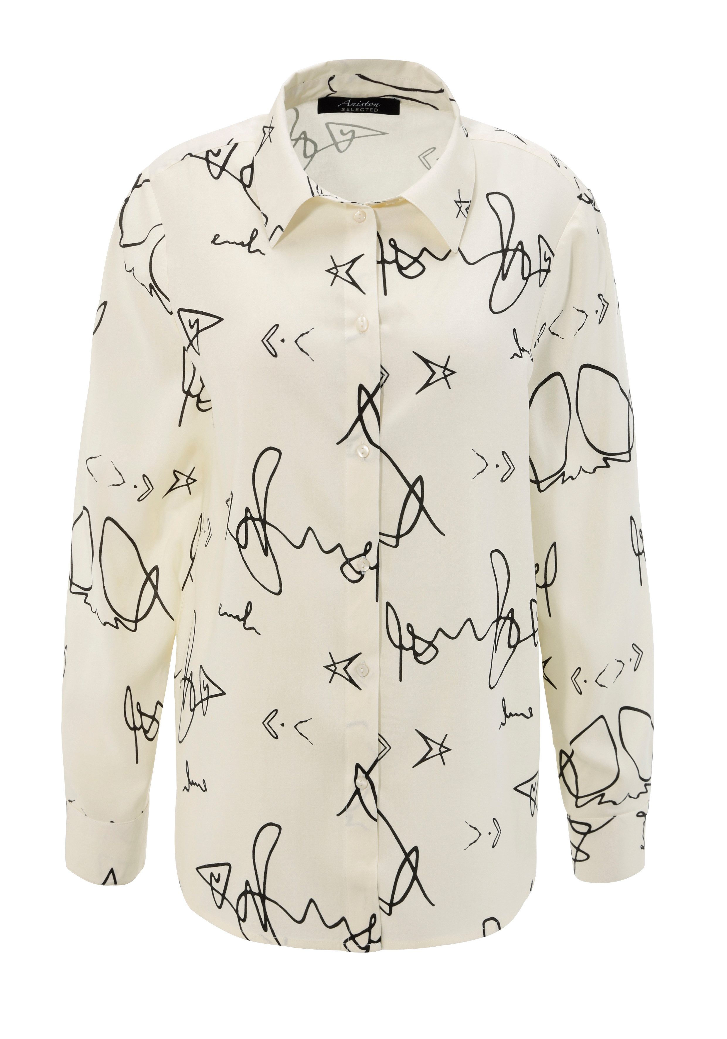 Aniston SELECTED Overhemdblouse met modieus stijlvolle all-over-print - nieuwe collectie