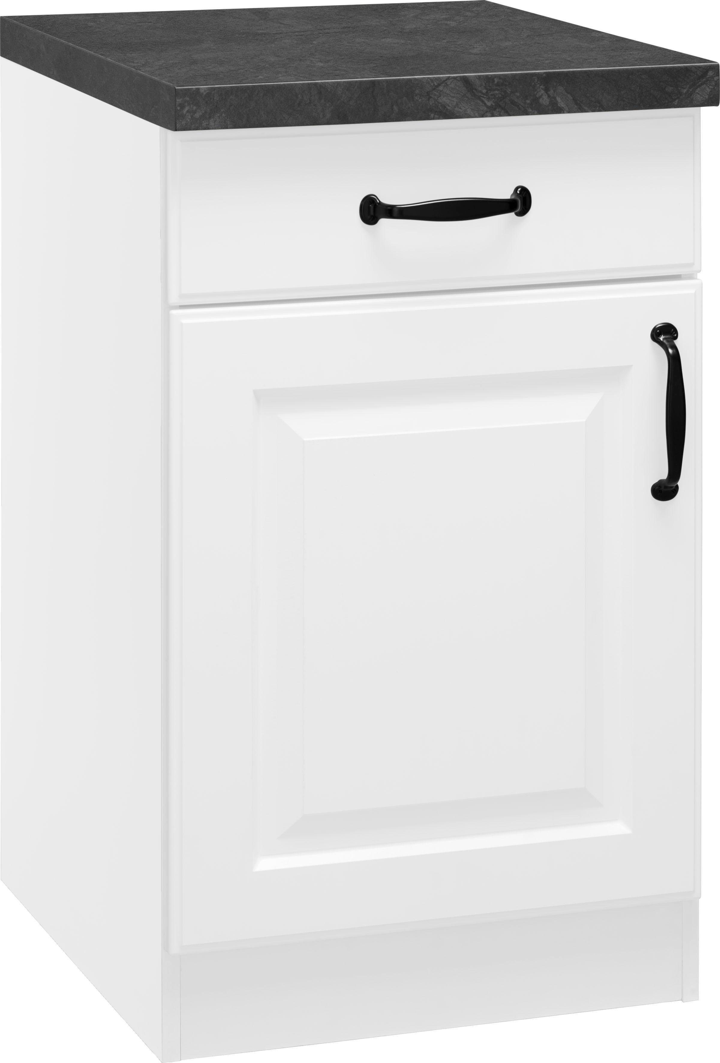 wiho Küchen Onderkast Erla 50 cm breed met vakkenfront onderkasten wit