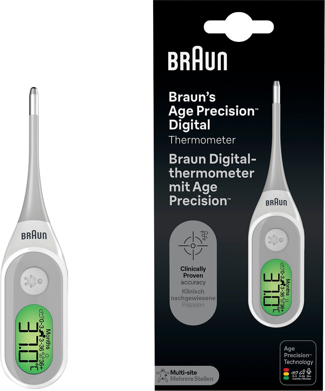 Braun Koortsthermometer PRT2000 digitale thermometer met Age Precision® Leeftijdafhankelijke...