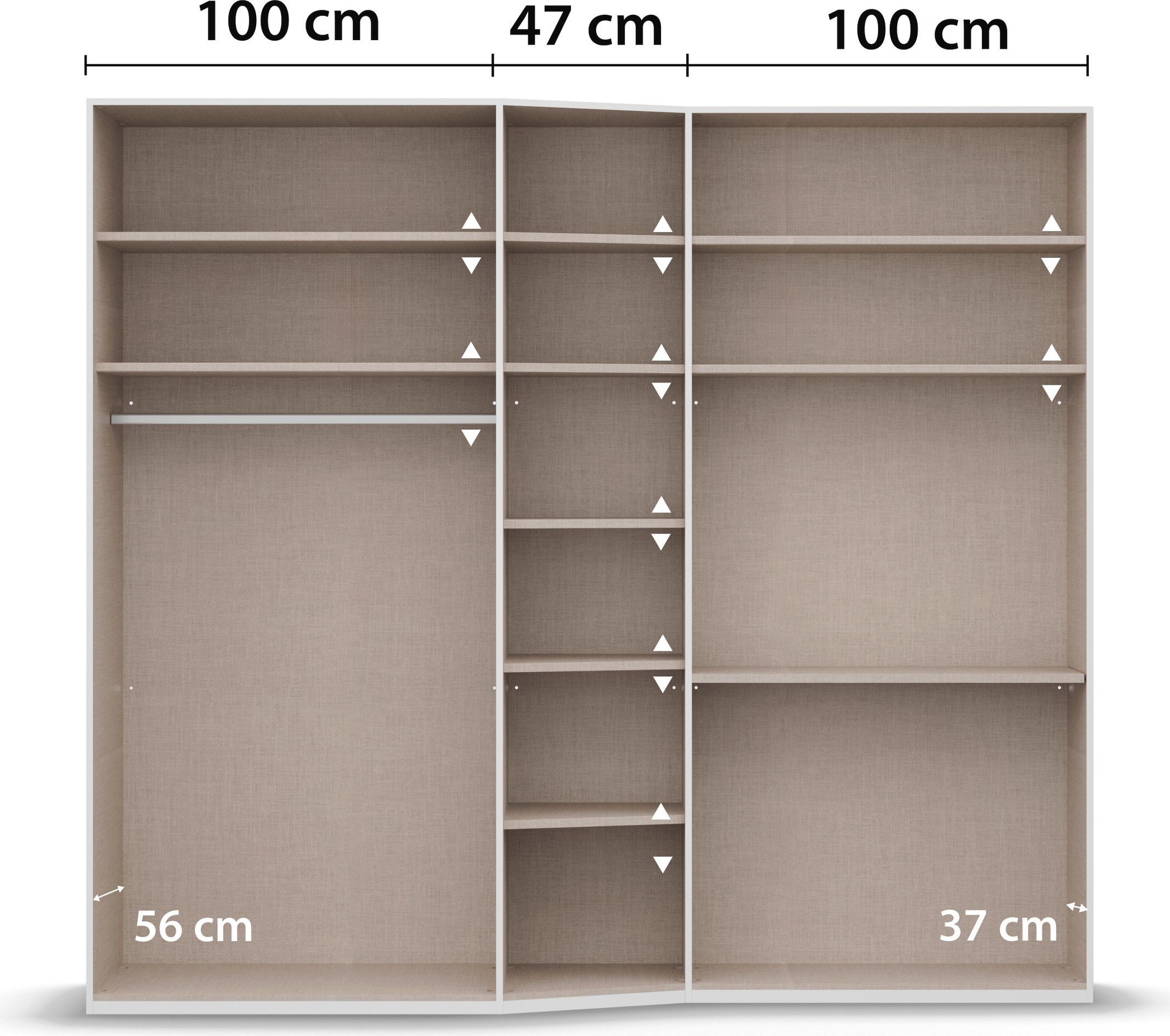 rauch Draaideurkast Kledingkast kast garderobe waskast WAVE in 2 verschillende diepten, met soft-close functie made in germany
