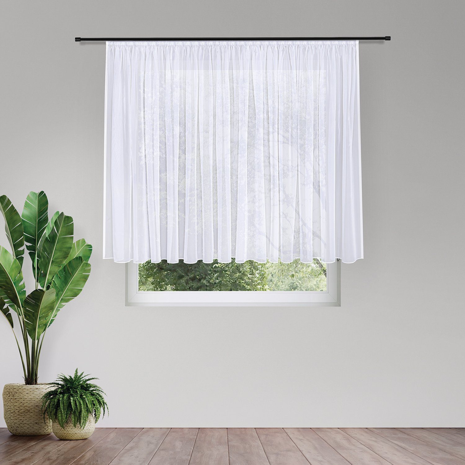 Gerster Gordijn Bianca Kant-en-klaar-store voile gerecycled "Bianca" (1 stuk)